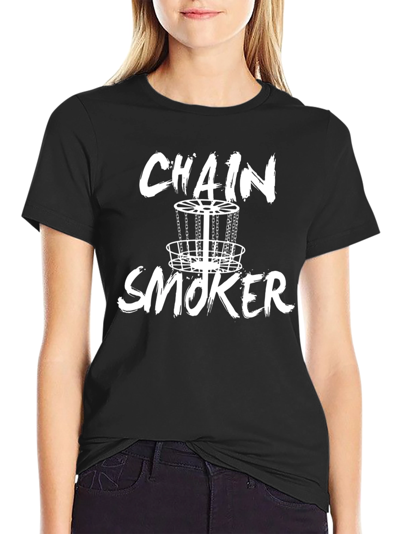 Chain Smoker Disc Golf T-Shirt - Black Graphic Tee