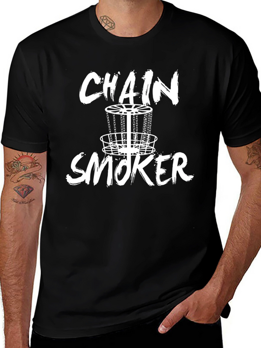 Chain Smoker Disc Golf T-Shirt - Black Graphic Tee