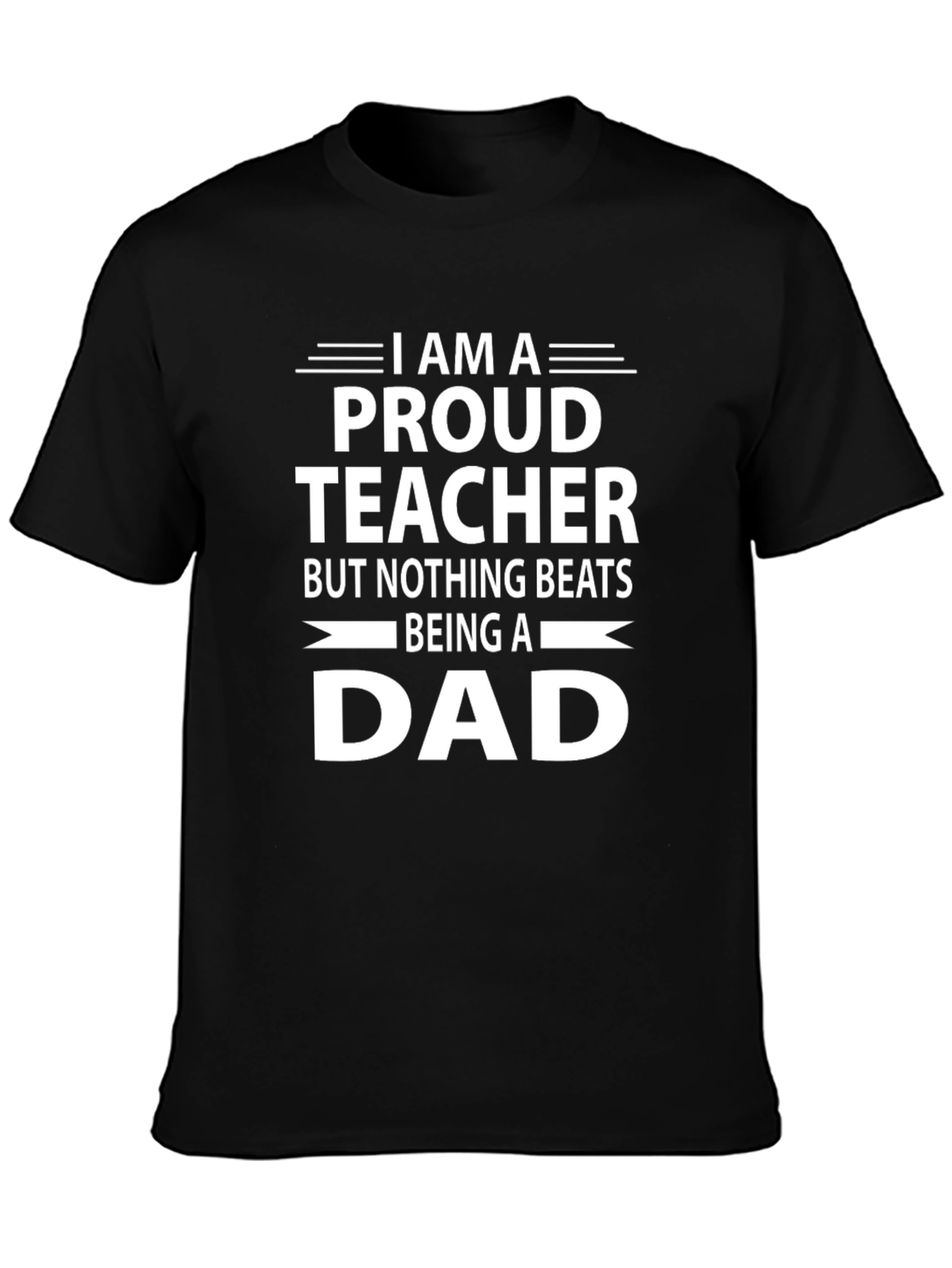 Proud Teacher Dad Graphic Tee - Black