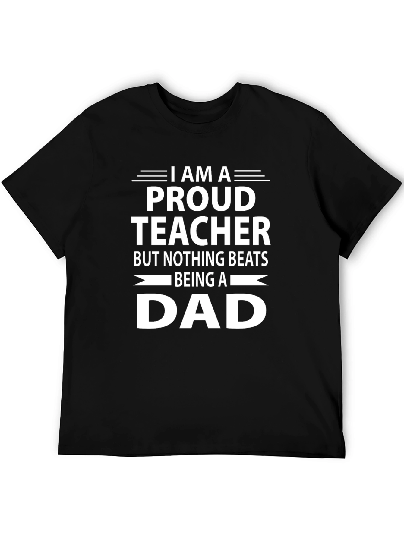 Proud Teacher Dad Graphic Tee - Black