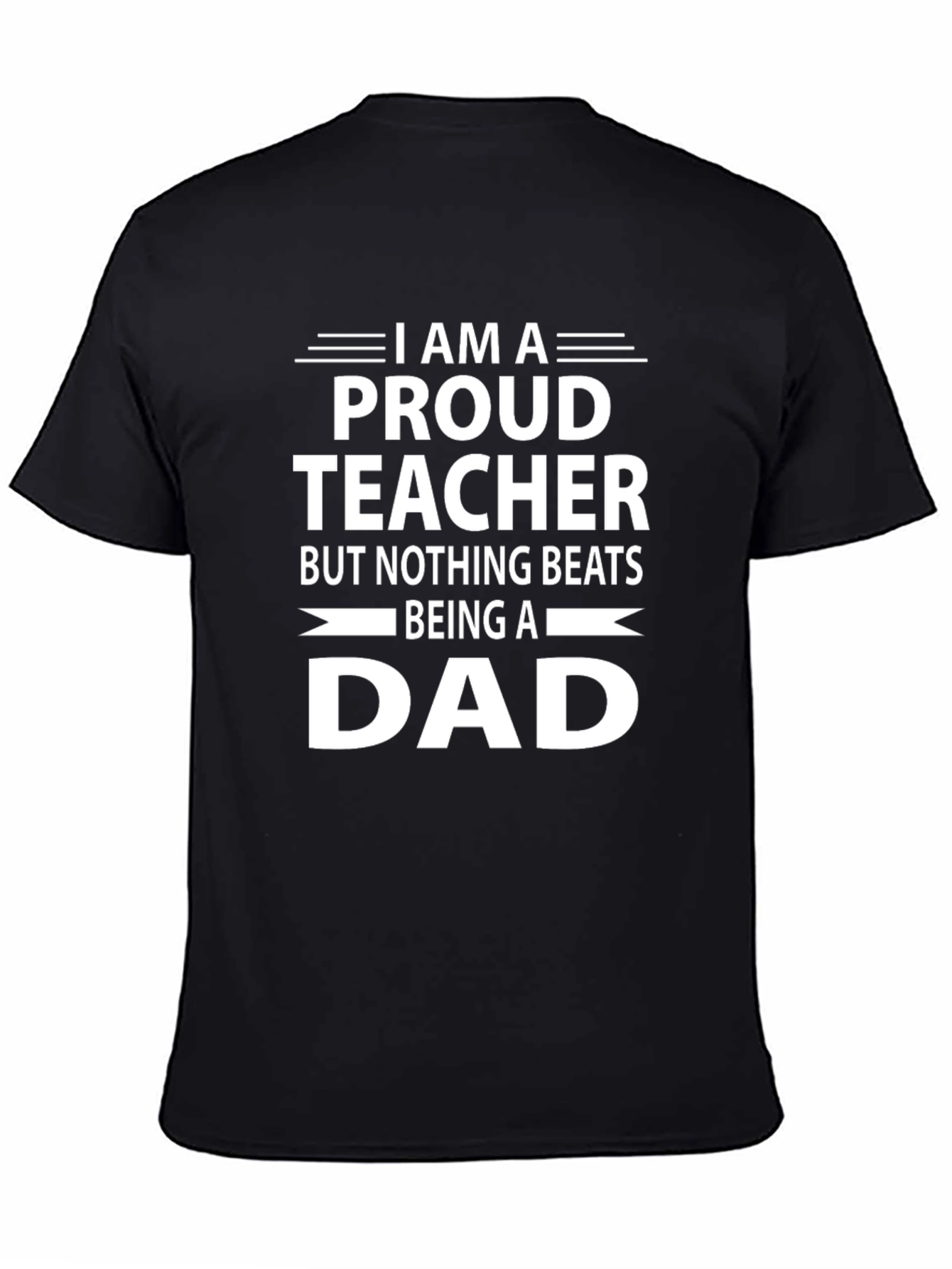 Proud Teacher Dad Graphic Tee - Black
