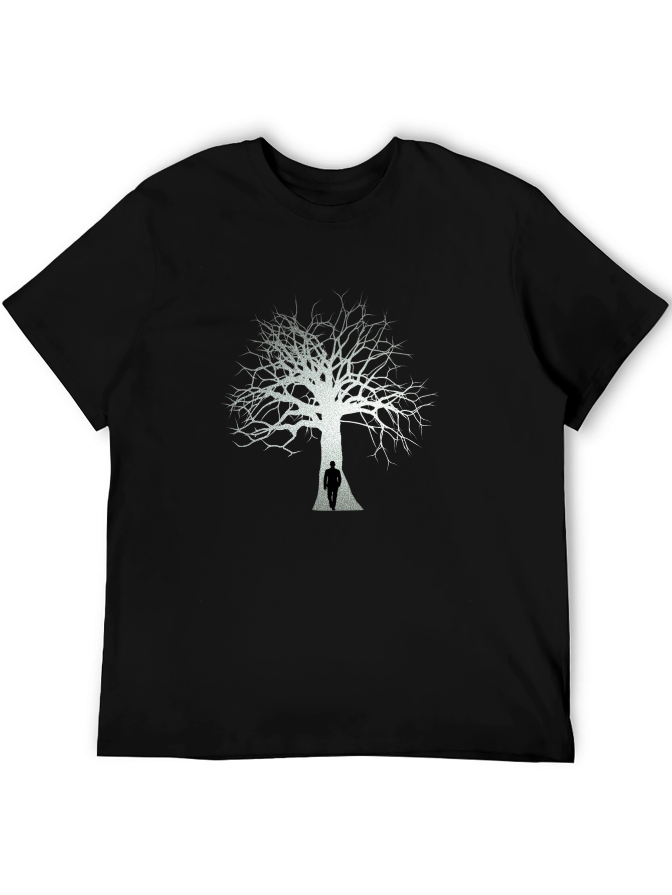Tree Silhouette Graphic Tee - Mens Black T-Shirt