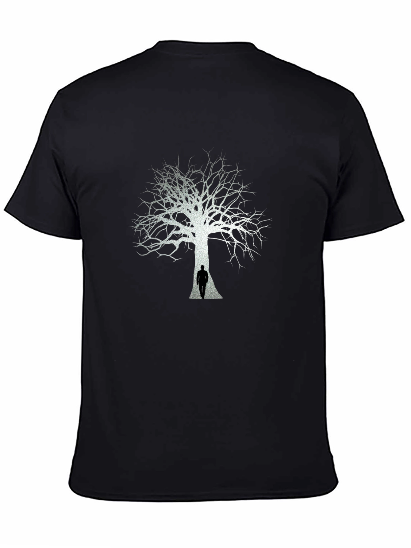 Tree Silhouette Graphic Tee - Mens Black T-Shirt