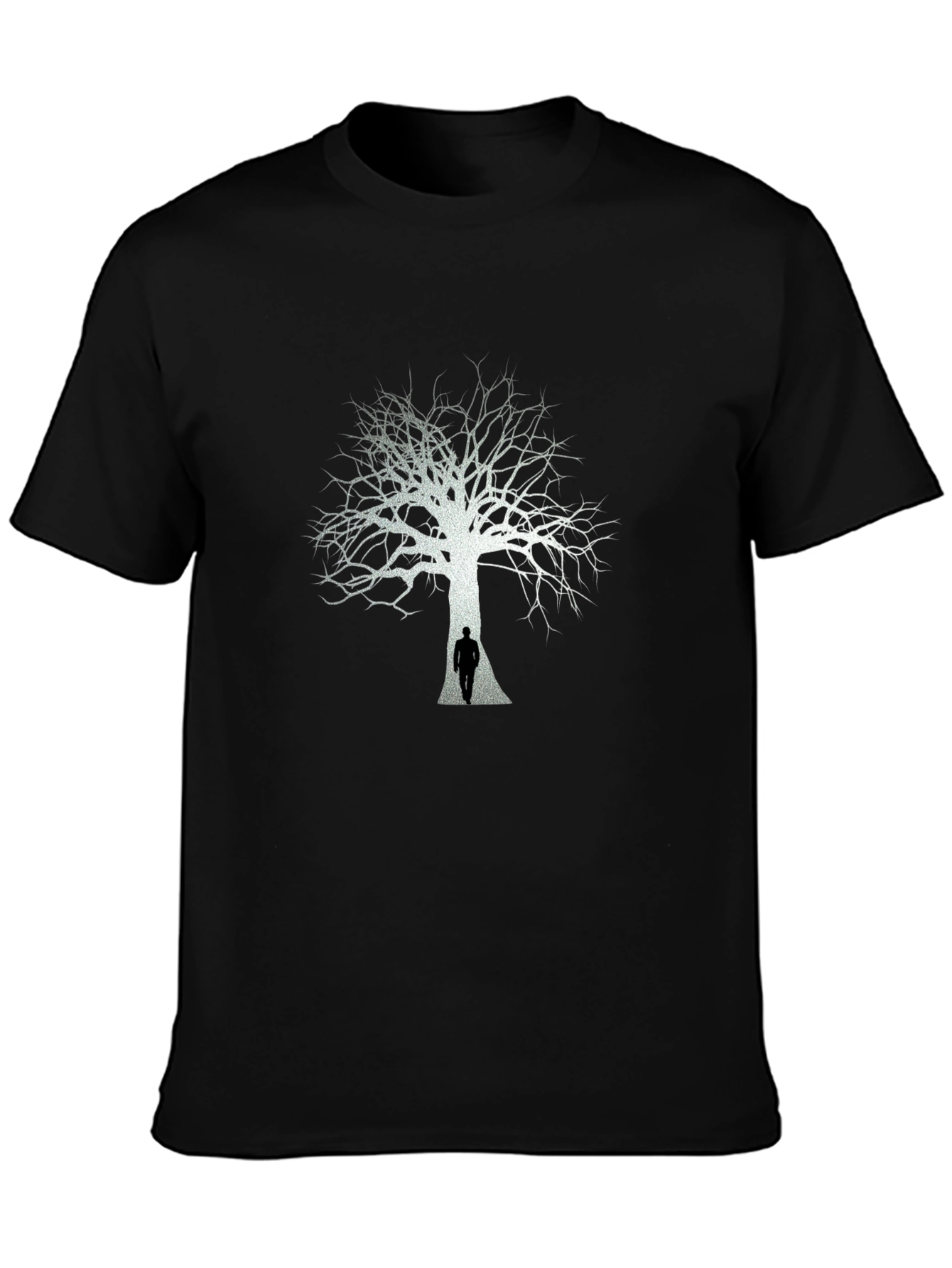 Tree Silhouette Graphic Tee - Mens Black T-Shirt