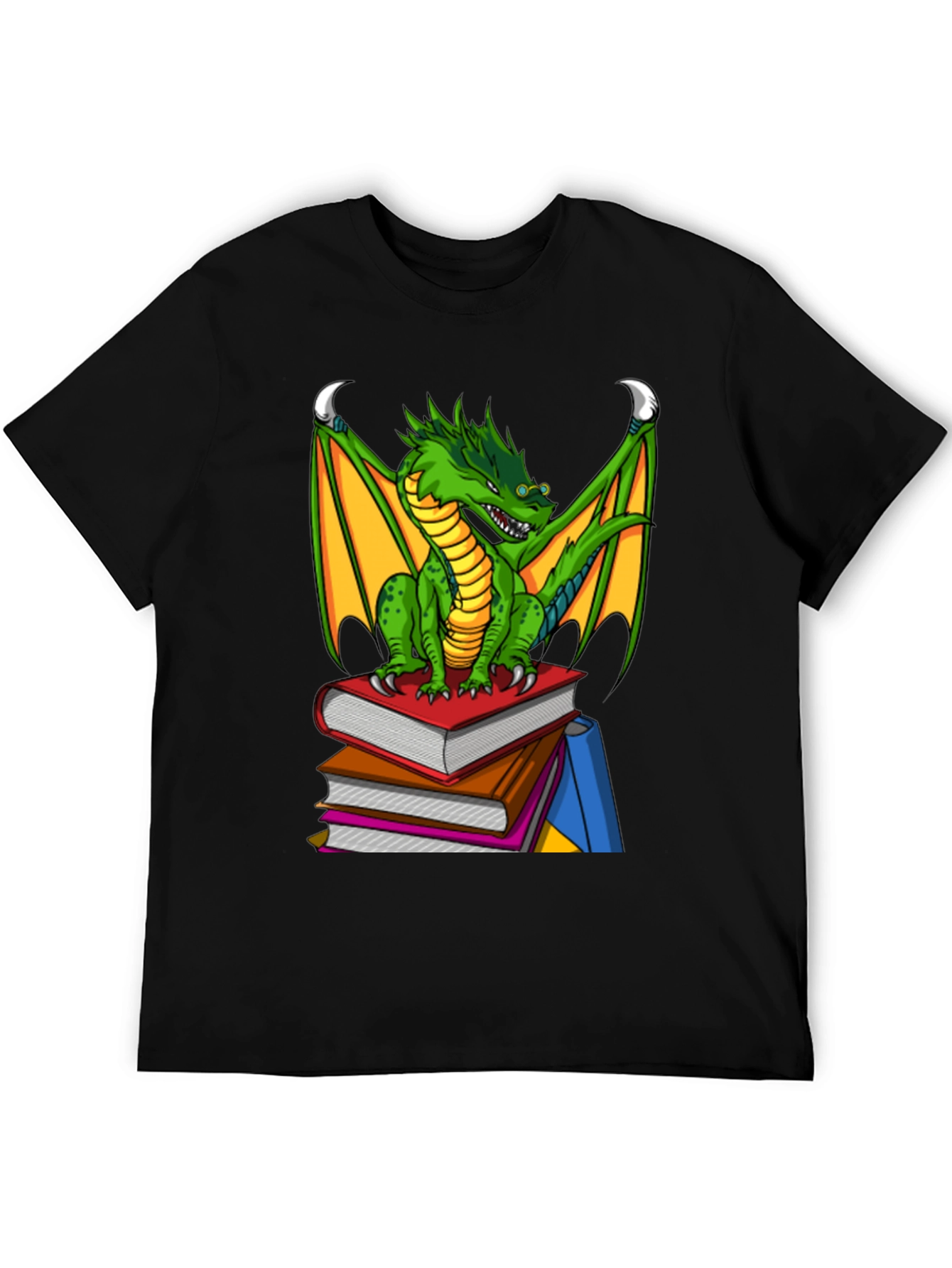 Dragon On Books Graphic Tee