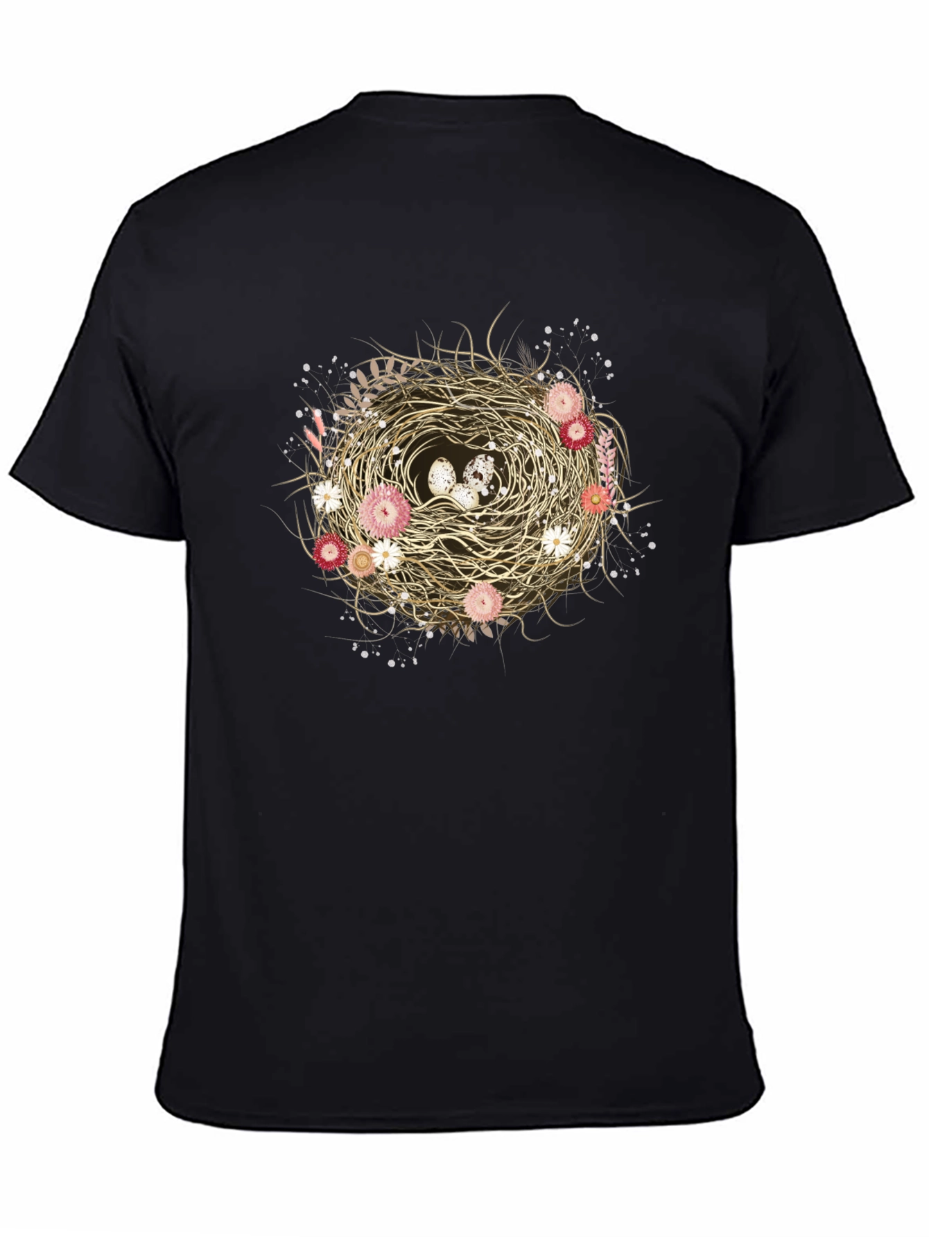 Floral Nest Graphic Tee - Unique Nature Design