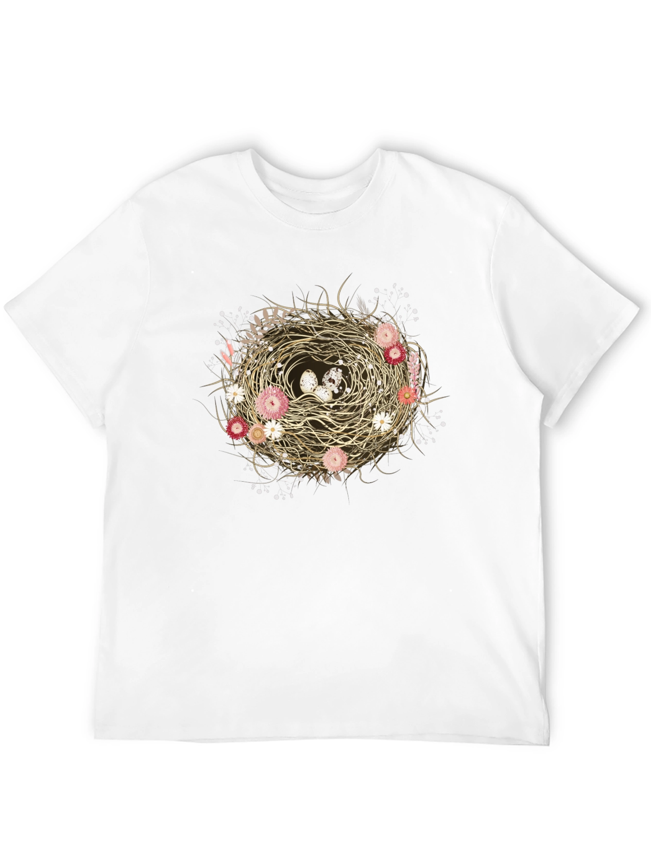 Floral Nest Graphic Tee - Unique Nature Design