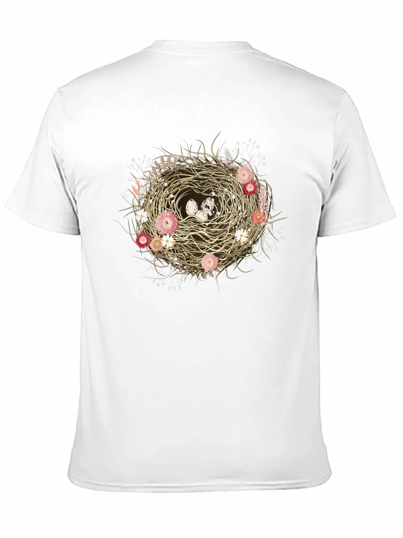 Floral Nest Graphic Tee - Unique Nature Design
