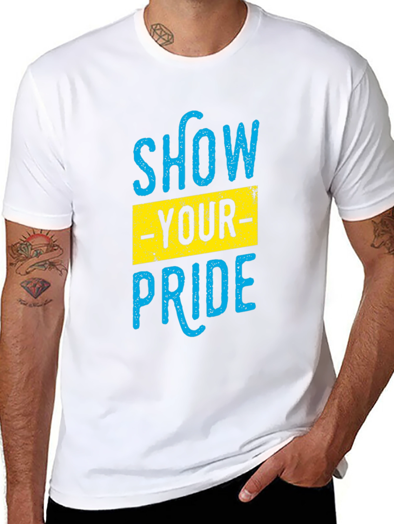 Show Your Pride Graphic T-Shirt - Black Cotton Blend