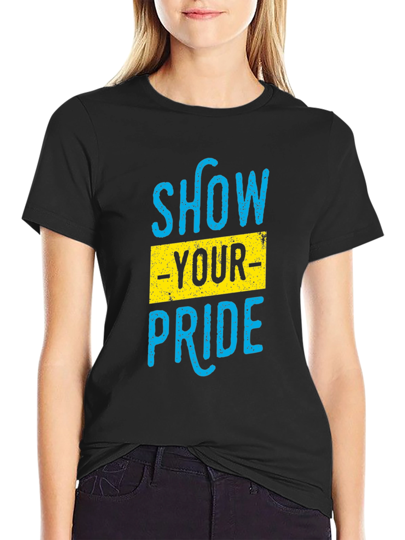 Show Your Pride Graphic T-Shirt - Black Cotton Blend