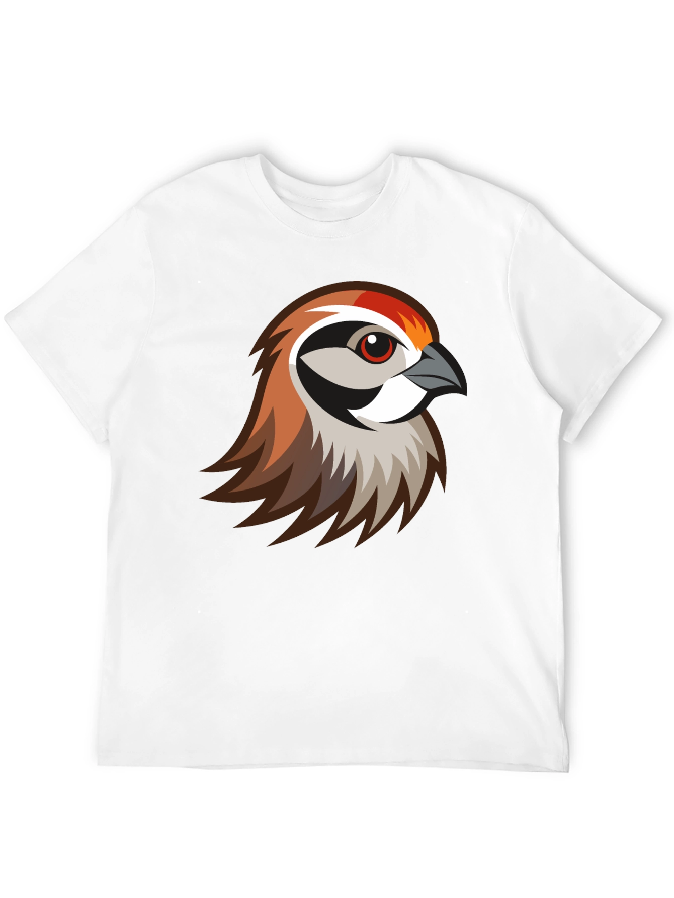 Stylish Bird Graphic Print Black T-Shirt