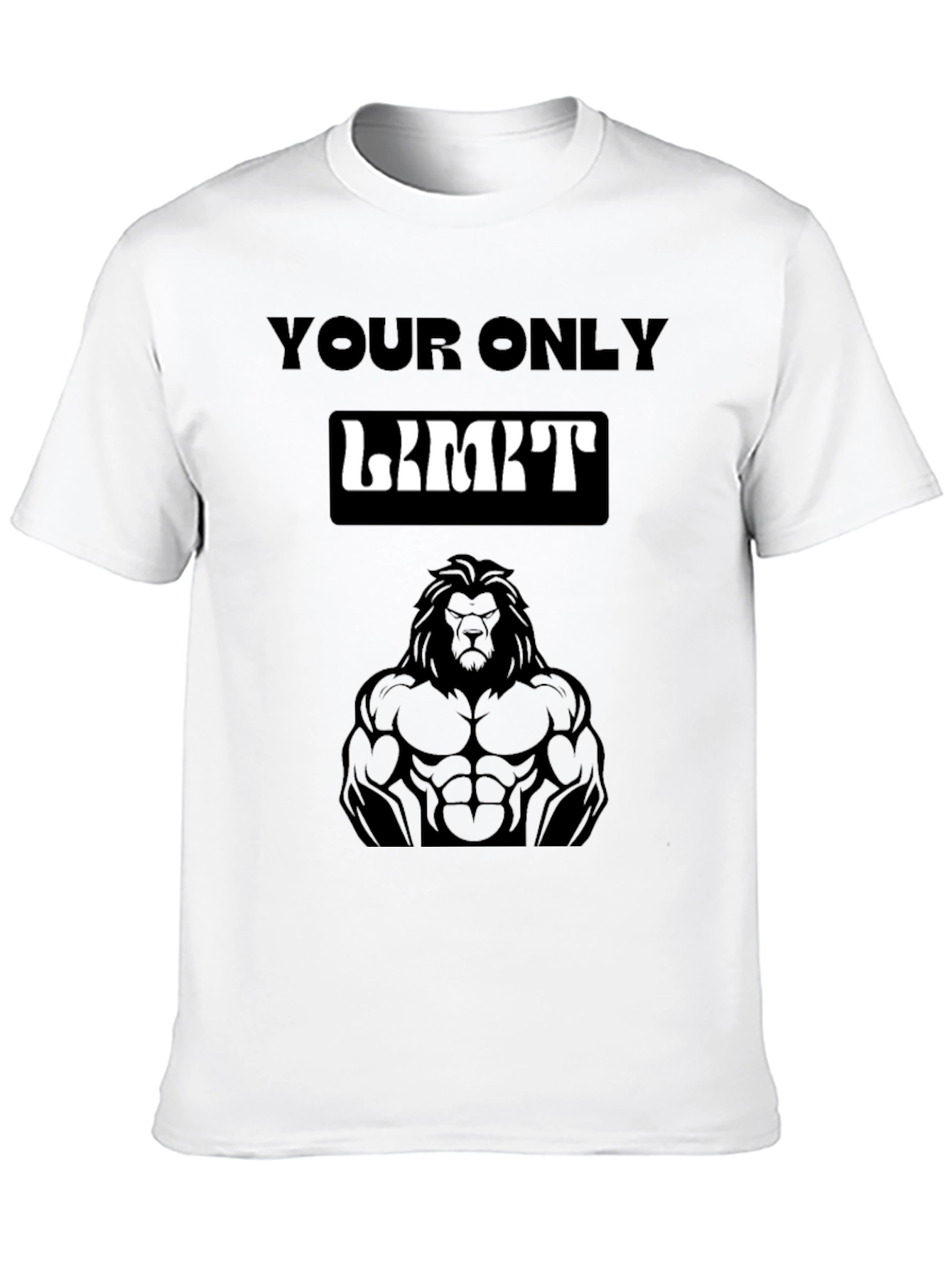 Motivational Lion Graphic Black T-Shirt