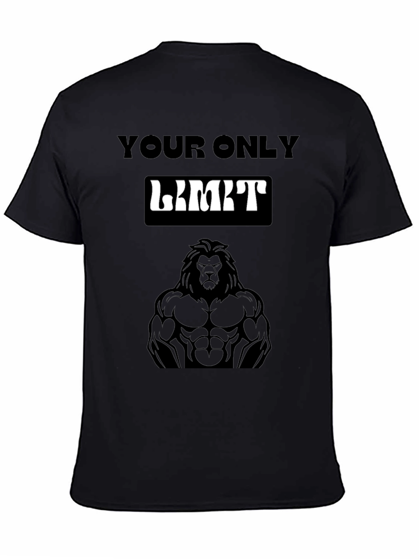 Motivational Lion Graphic Black T-Shirt