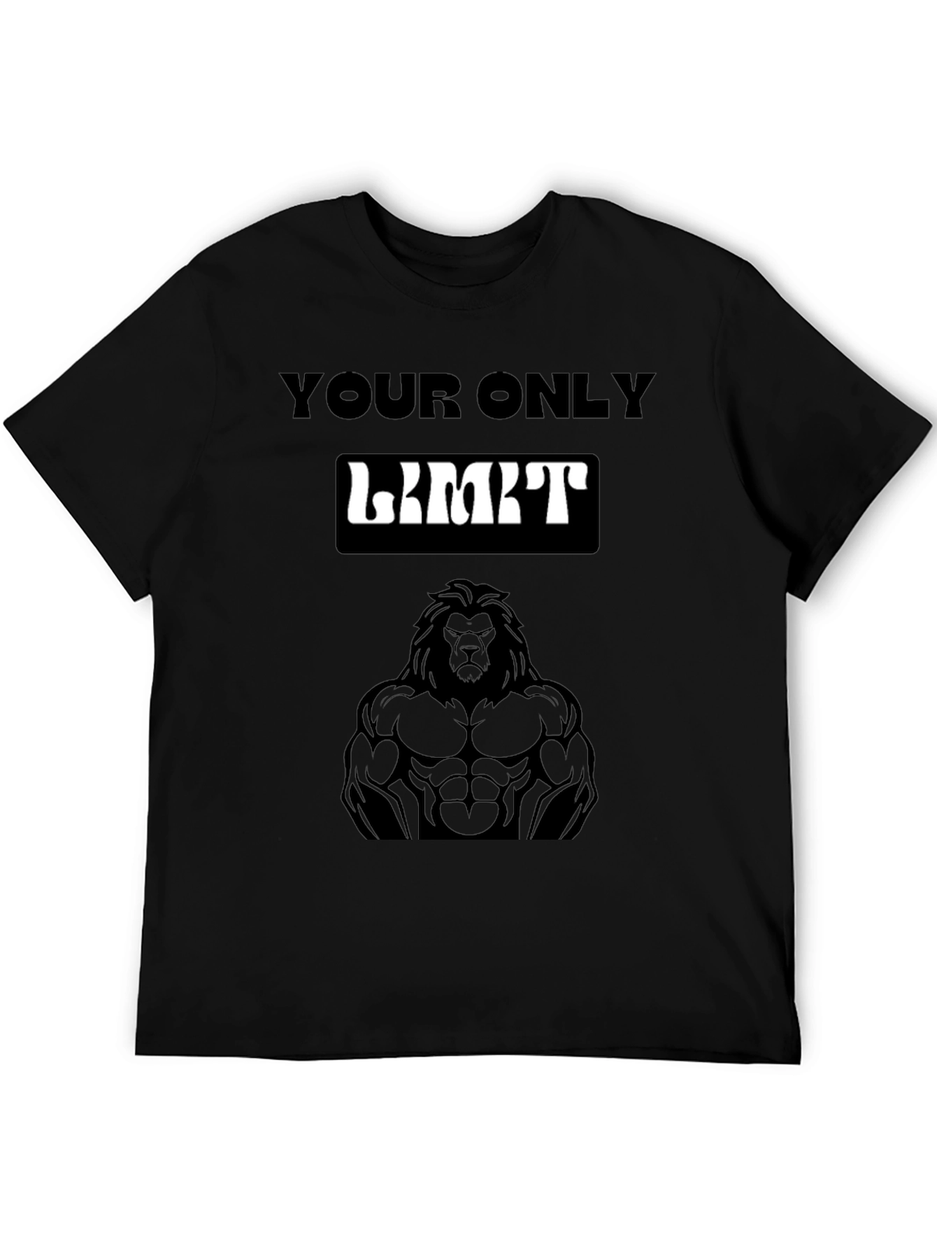 Motivational Lion Graphic Black T-Shirt