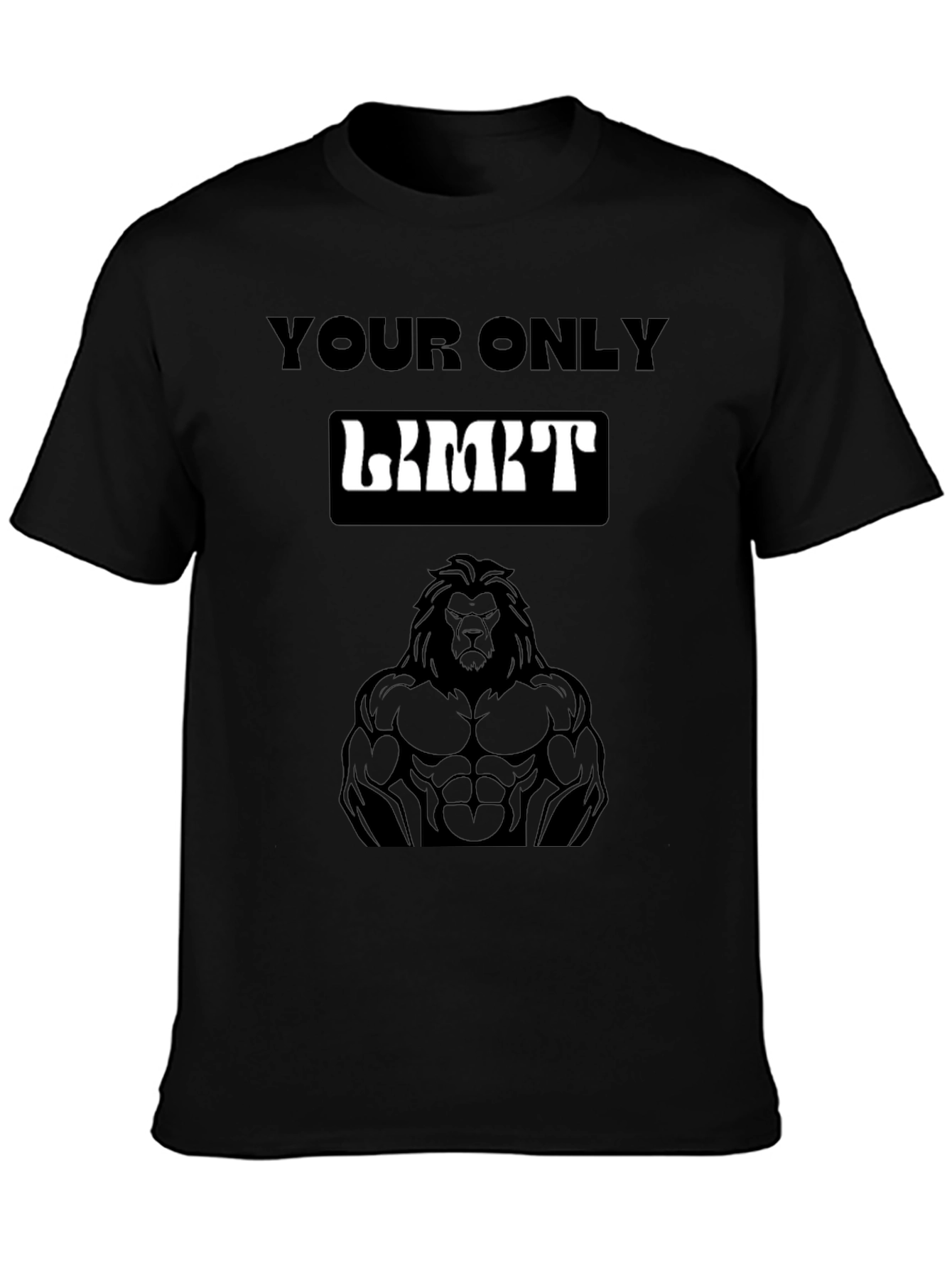 Motivational Lion Graphic Black T-Shirt