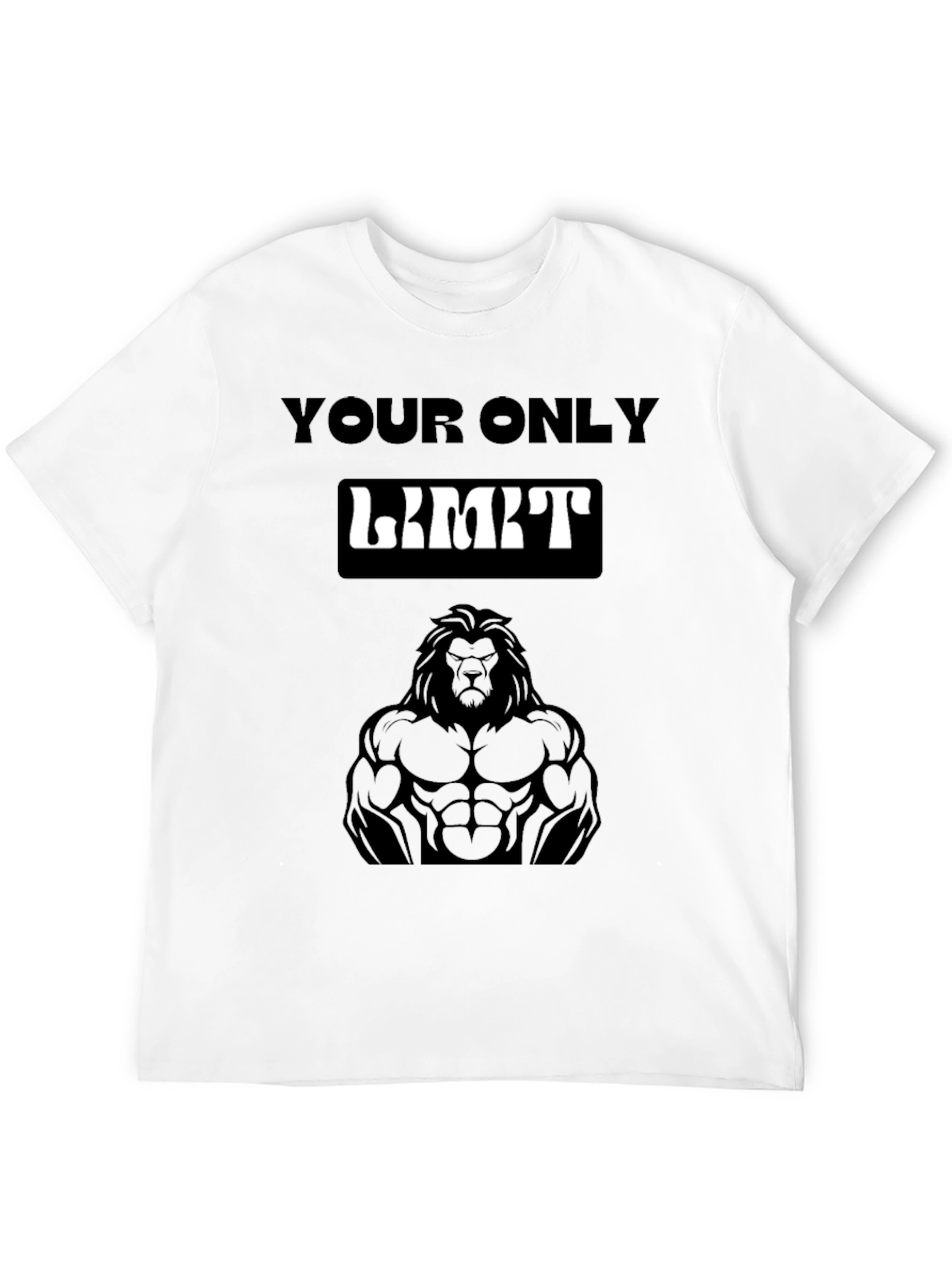 Motivational Lion Graphic Black T-Shirt