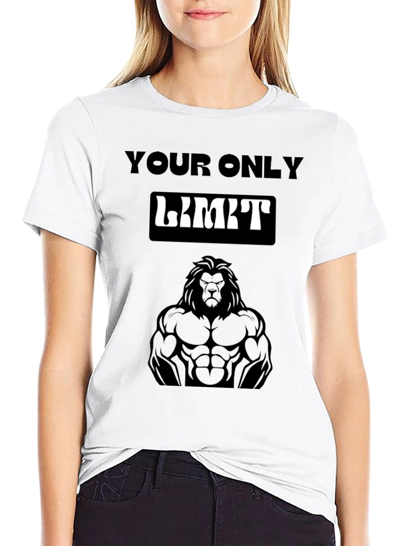 Motivational Lion Graphic Black T-Shirt