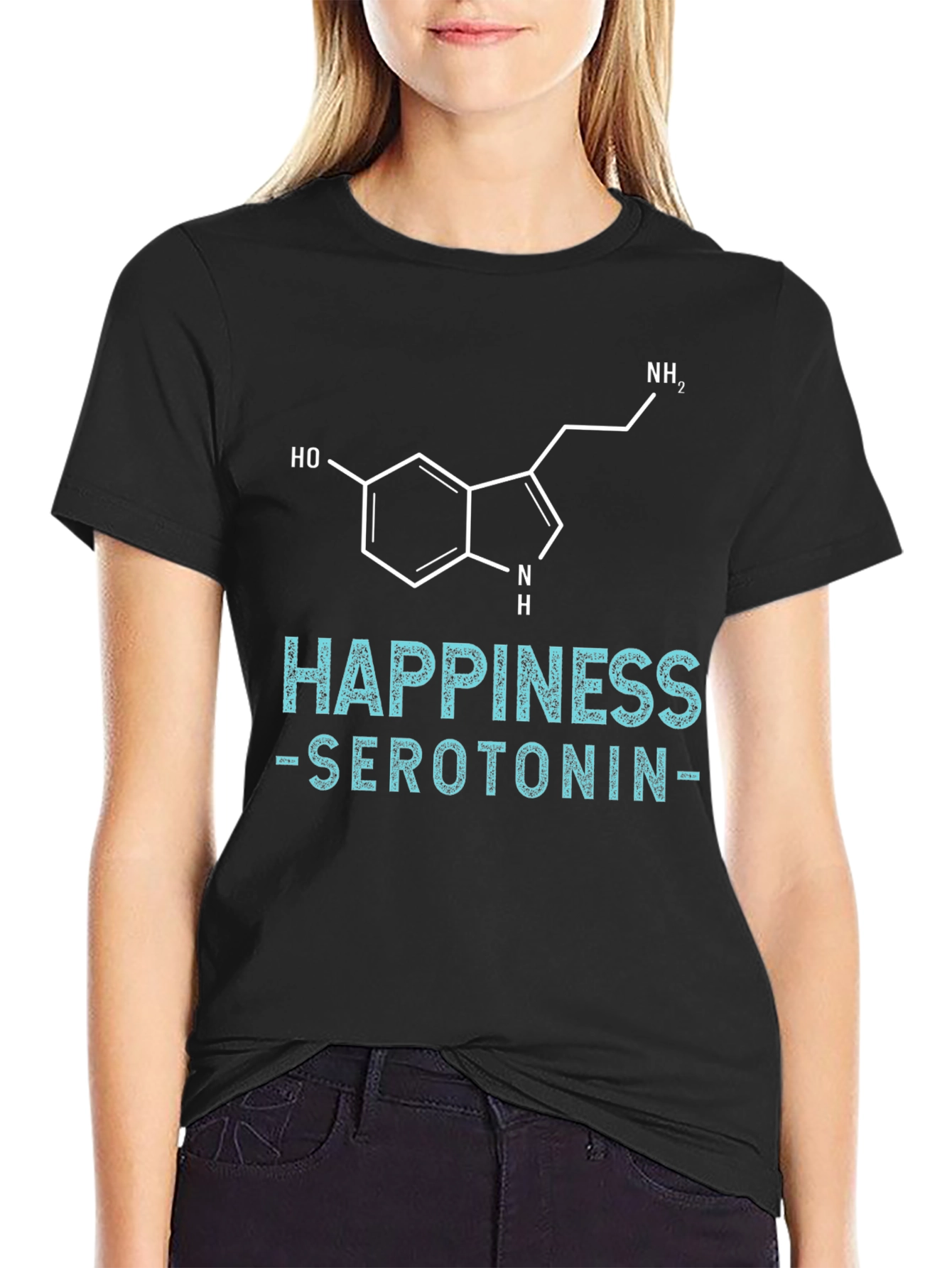 Happiness Serotonin Graphic Tee - Science Inspired T-Shirt