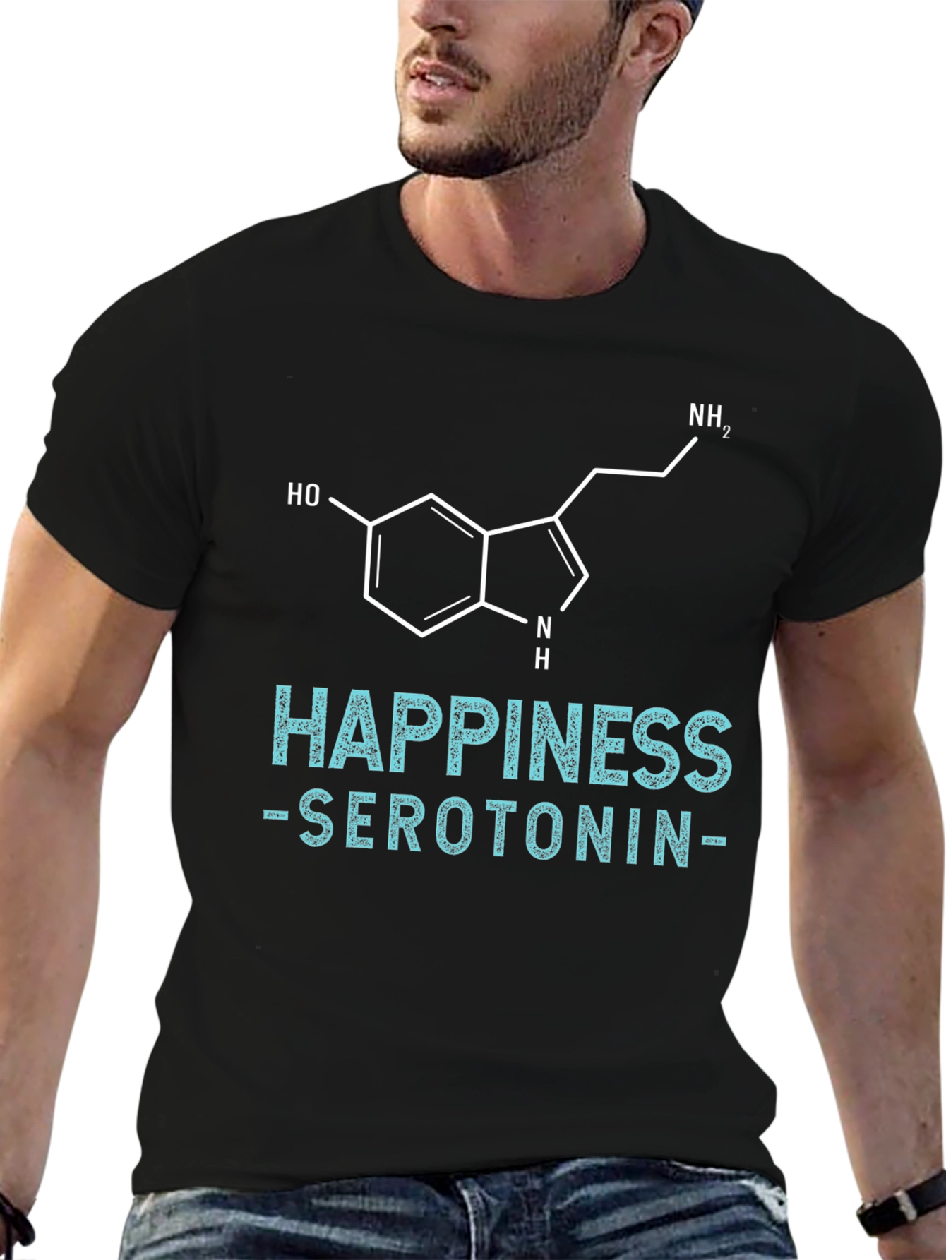 Happiness Serotonin Graphic Tee - Science Inspired T-Shirt