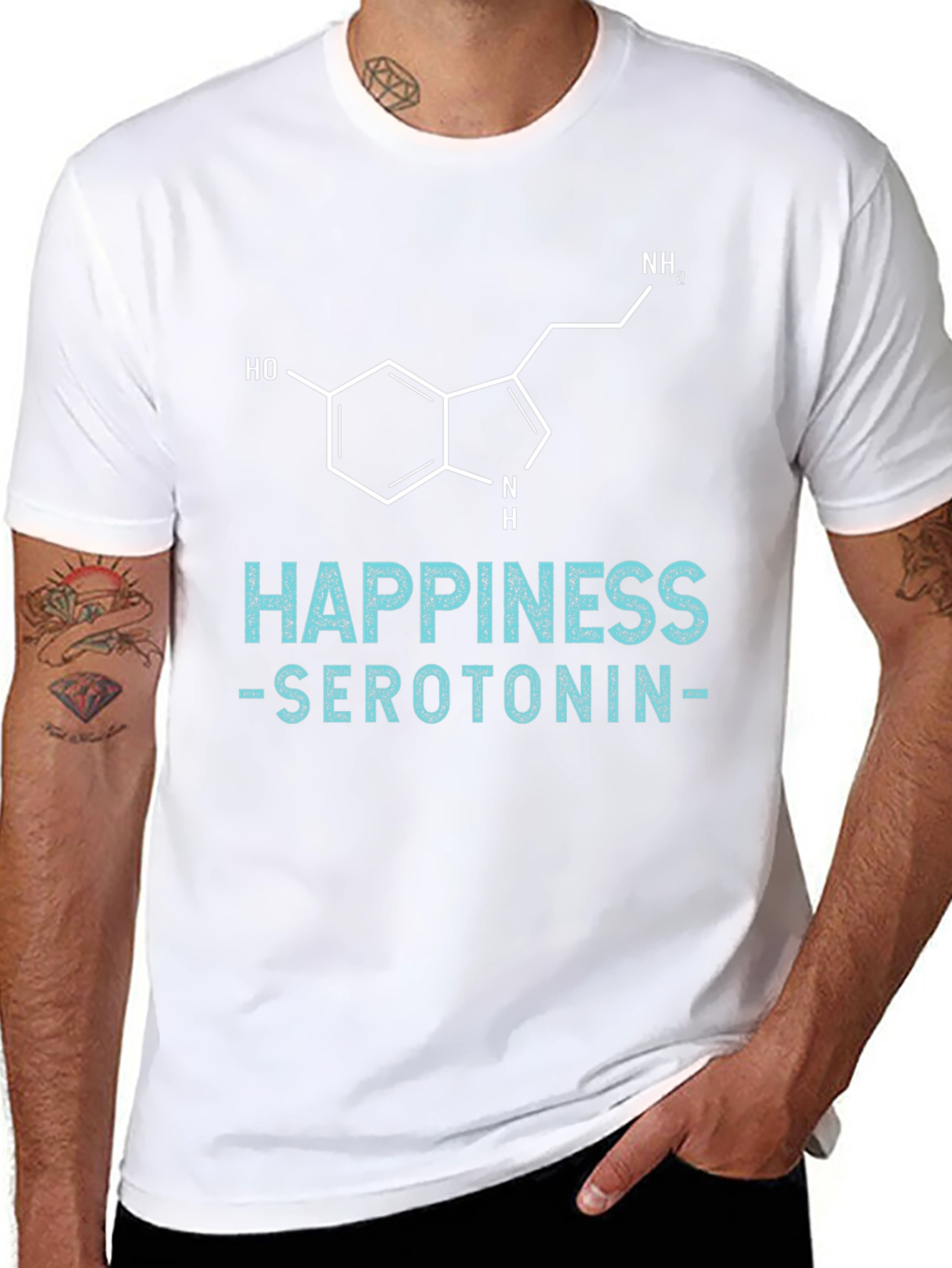 Happiness Serotonin Graphic Tee - Science Inspired T-Shirt