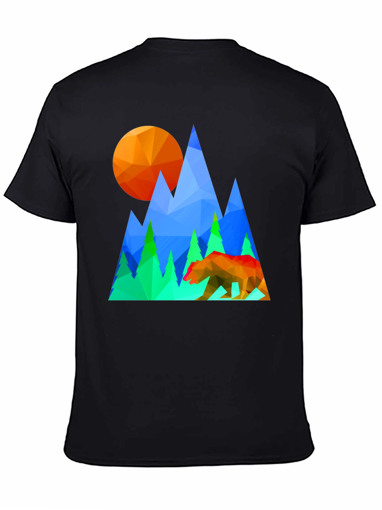 Geometric Bear & Mountain Graphic Tee