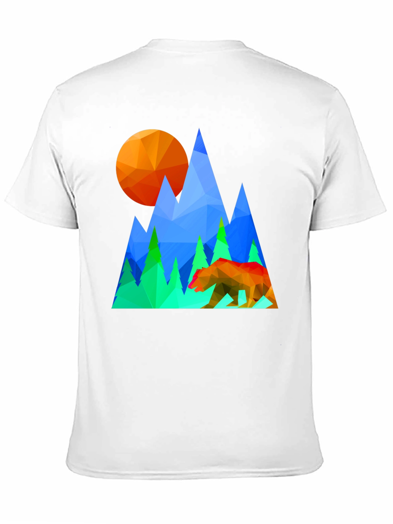 Geometric Bear & Mountain Graphic Tee