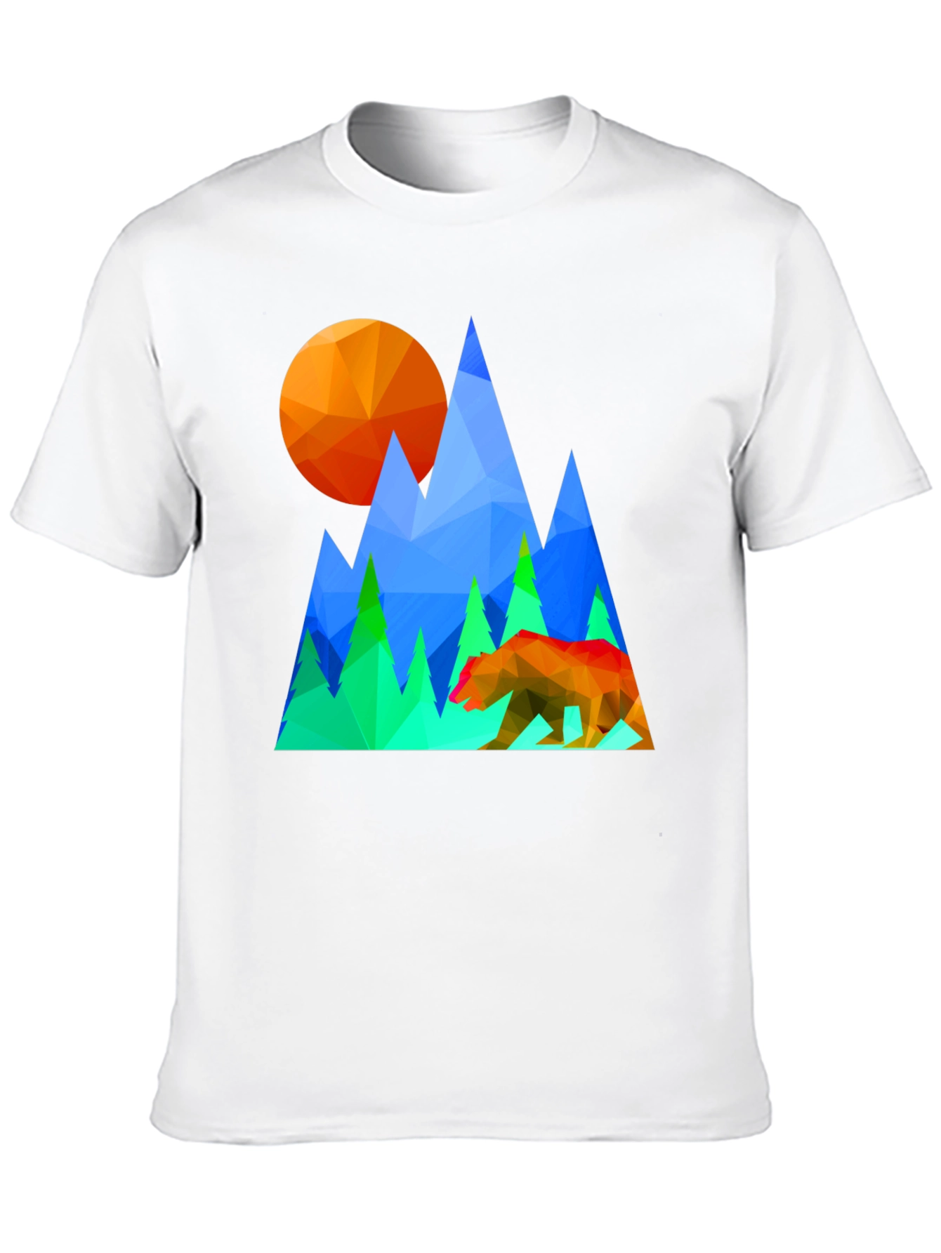 Geometric Bear & Mountain Graphic Tee