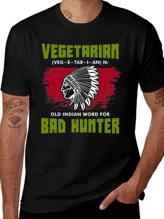 Vegetarian Bad Hunter T-Shirt Novelty Gift