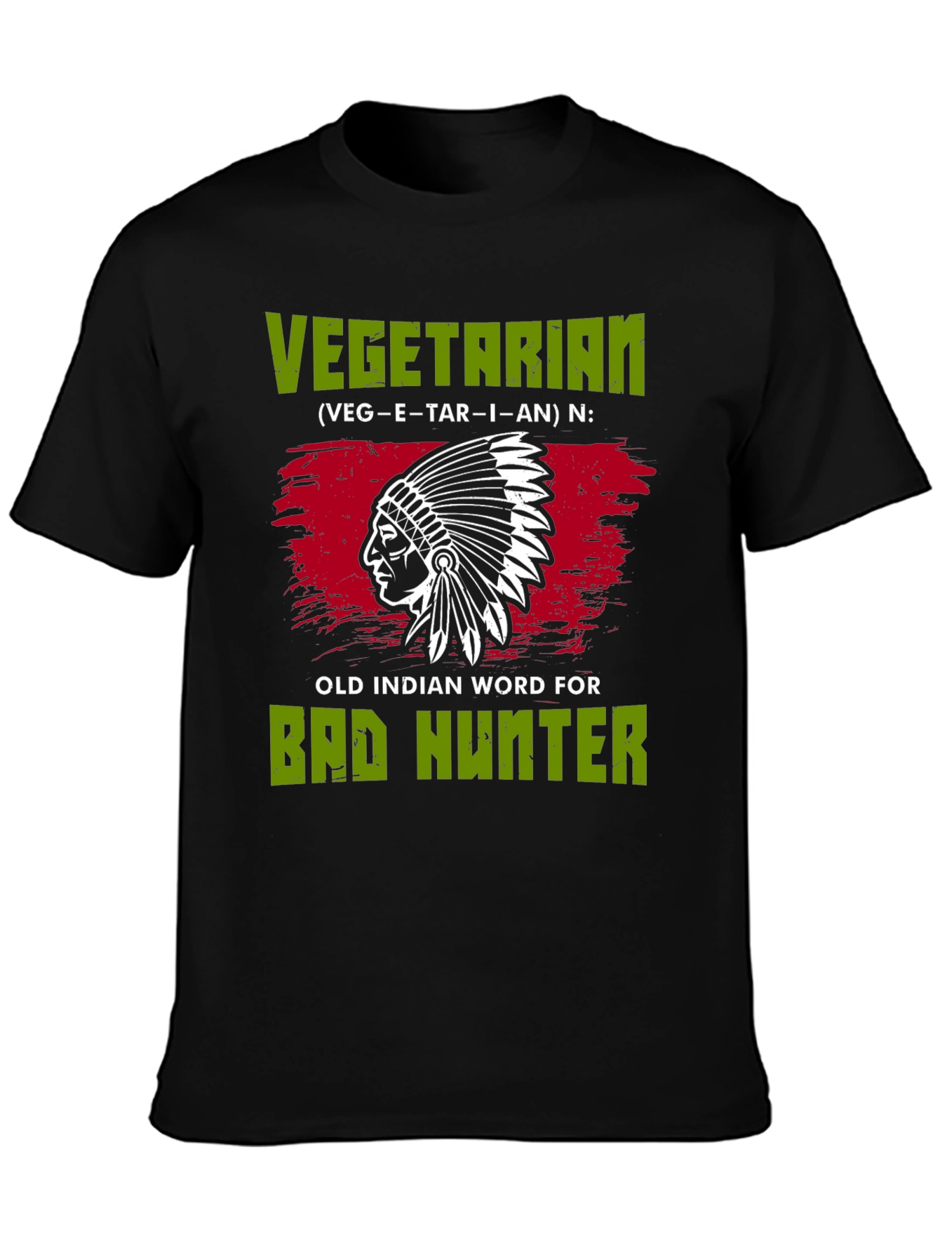 Vegetarian Bad Hunter T-Shirt Novelty Gift