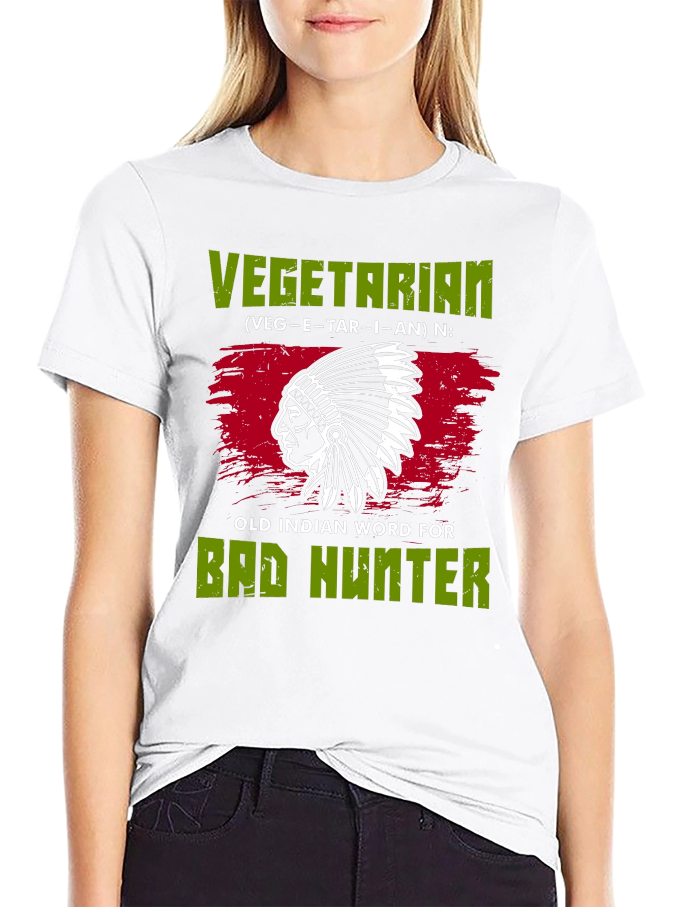 Vegetarian Bad Hunter T-Shirt Novelty Gift