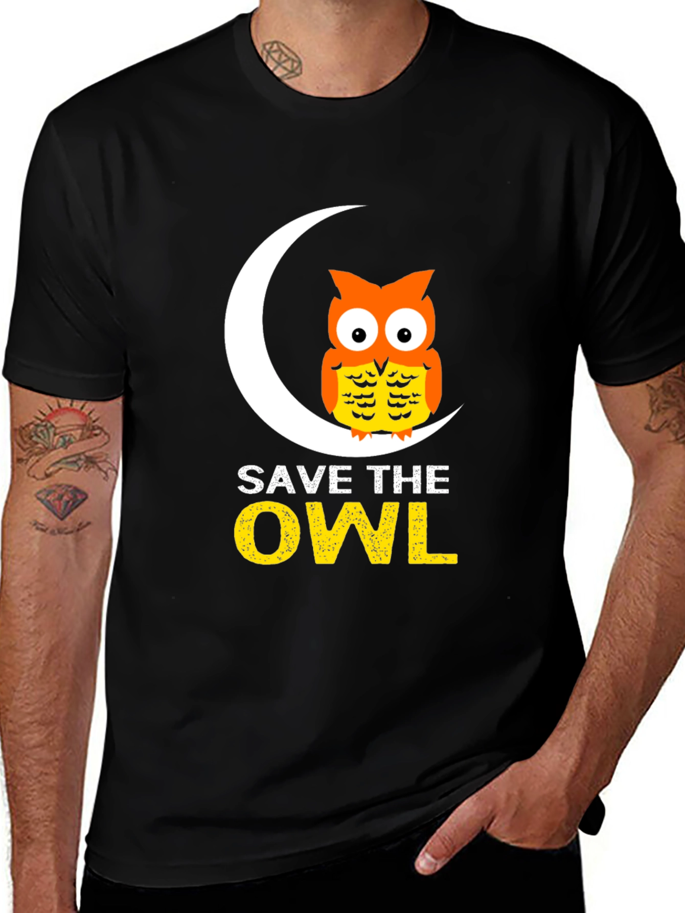 Save the Owl Graphic Tee - Black