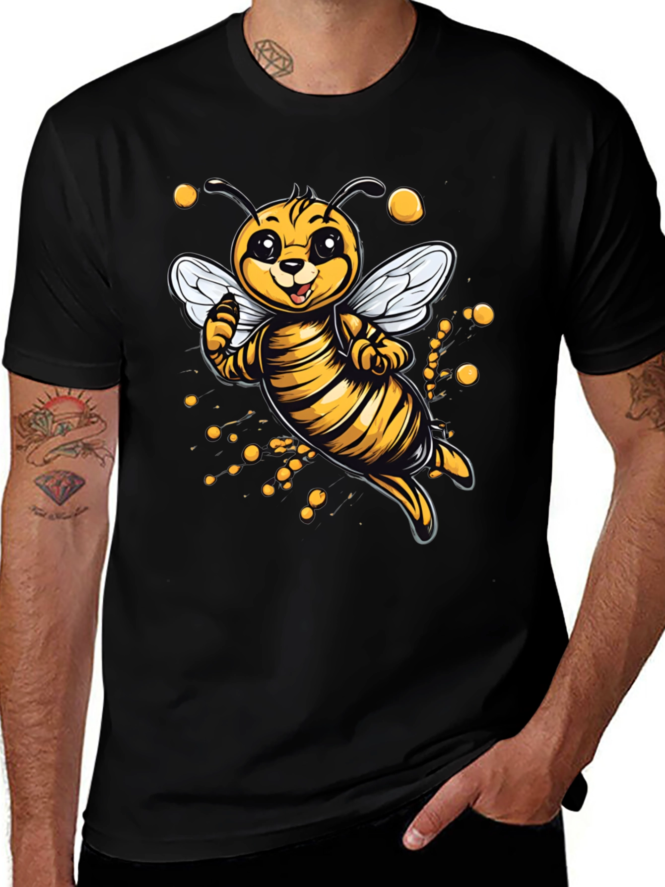 Cute Cartoon Bee Graphic T-Shirt