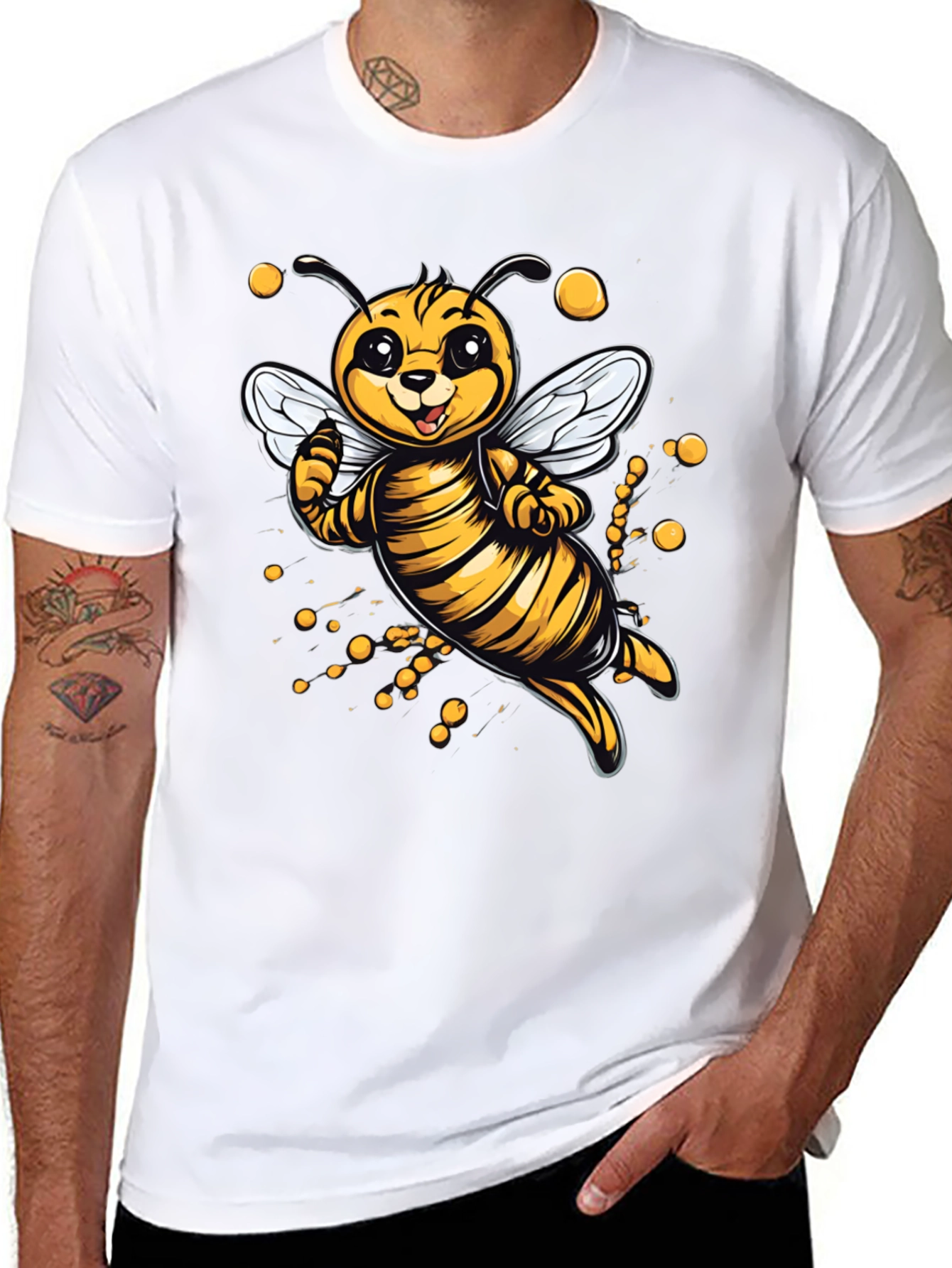 Cute Cartoon Bee Graphic T-Shirt
