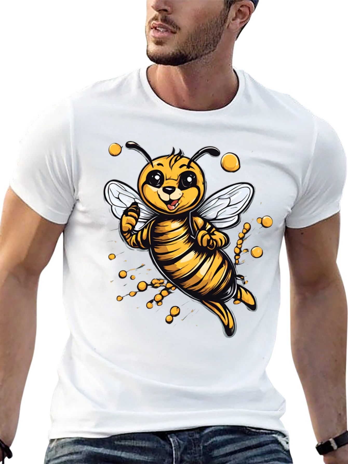 Cute Cartoon Bee Graphic T-Shirt
