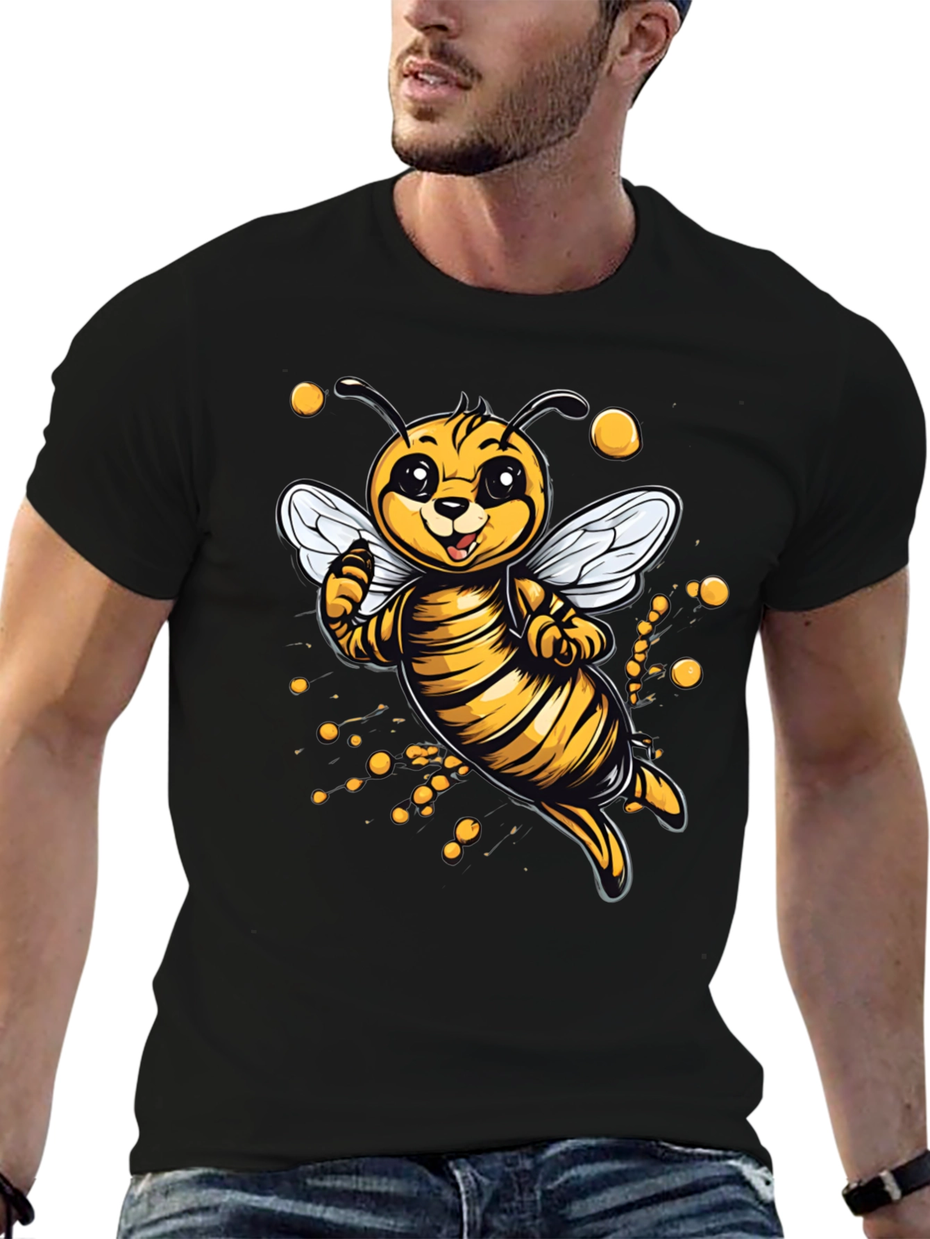 Cute Cartoon Bee Graphic T-Shirt