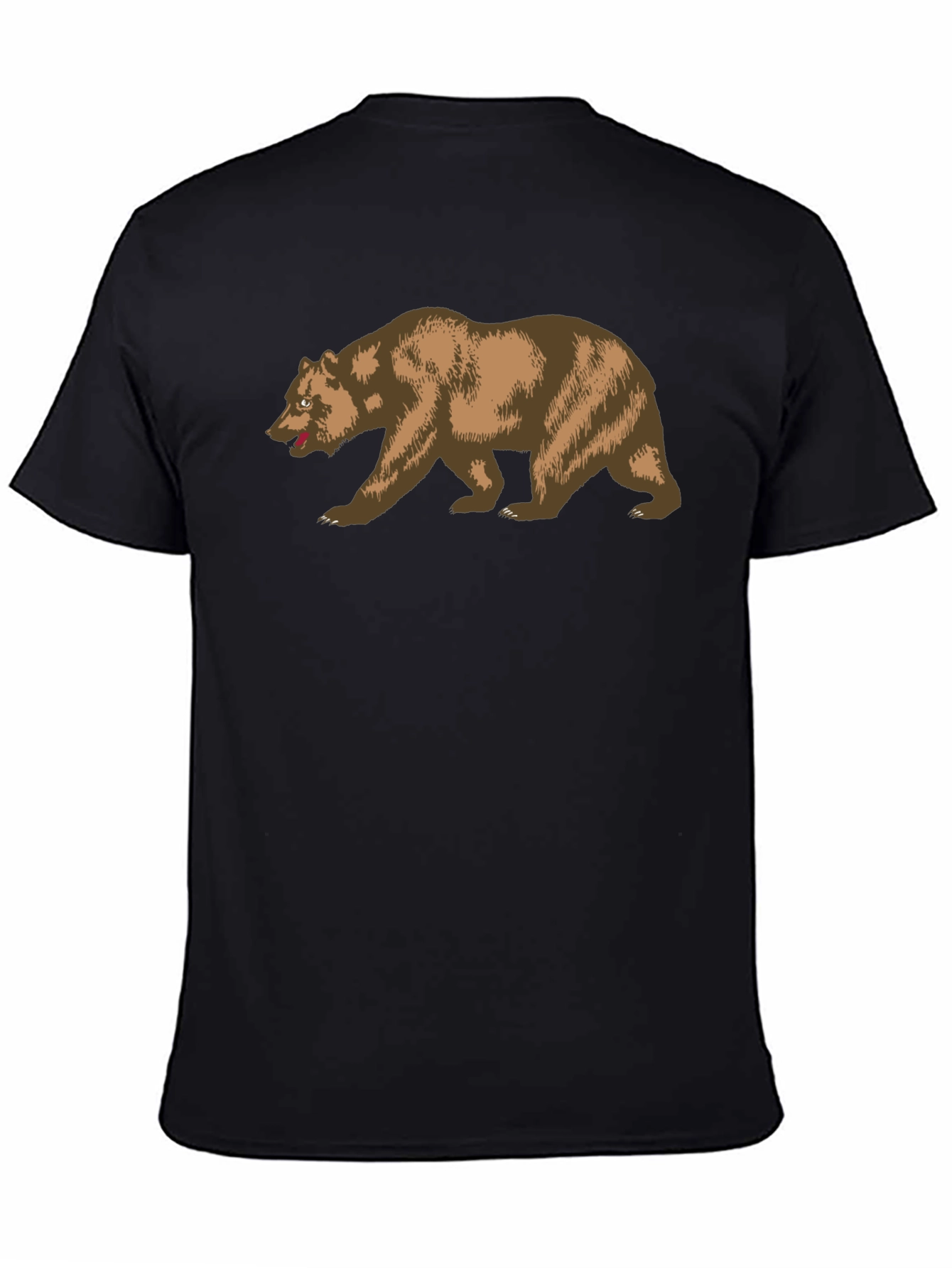 California Bear Graphic Tee - Black Cotton Shirt