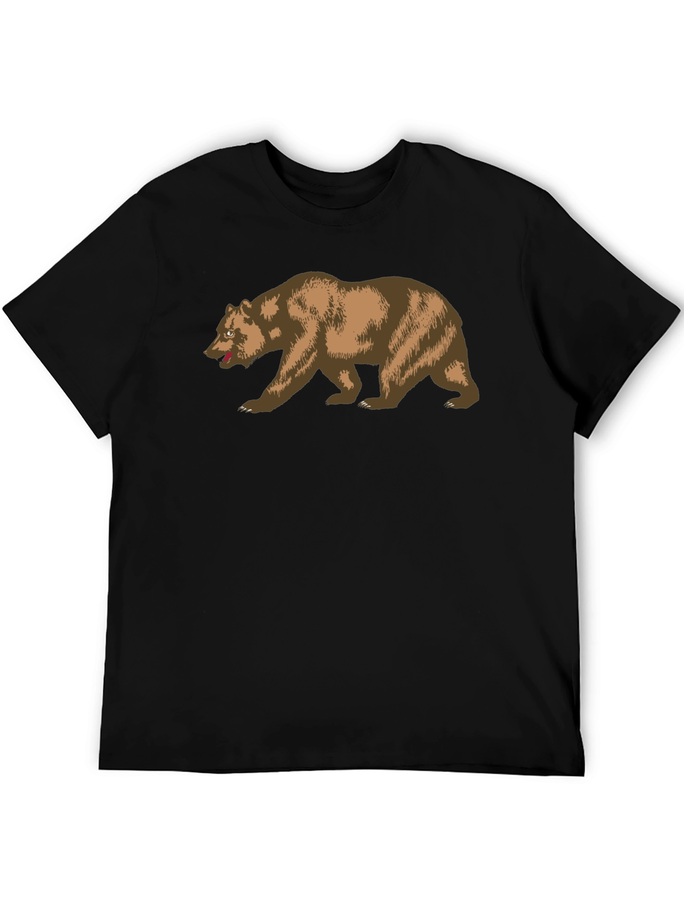 California Bear Graphic Tee - Black Cotton Shirt