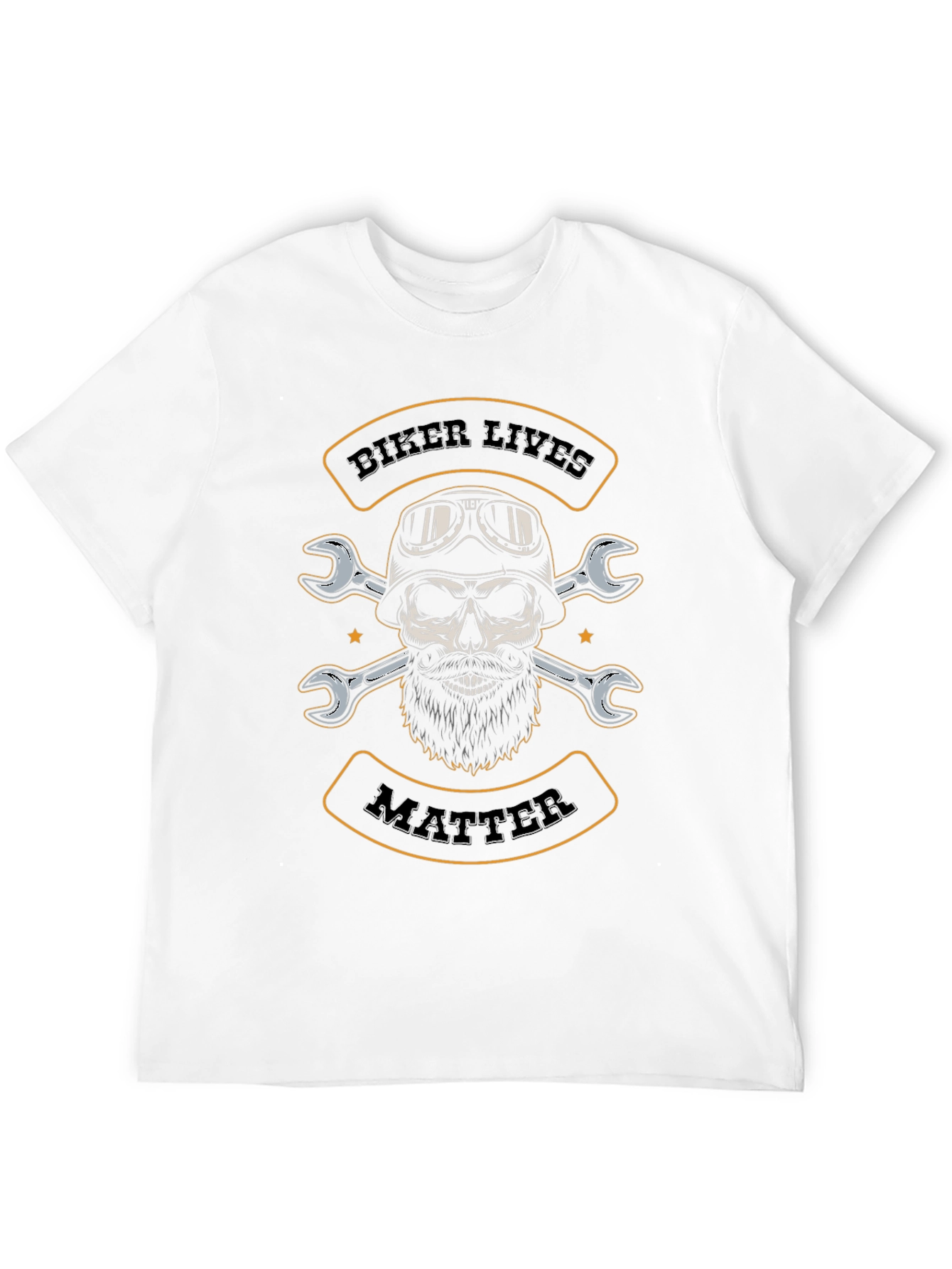 Biker Lives Matter Skull T-Shirt - Mechanic Style Tee