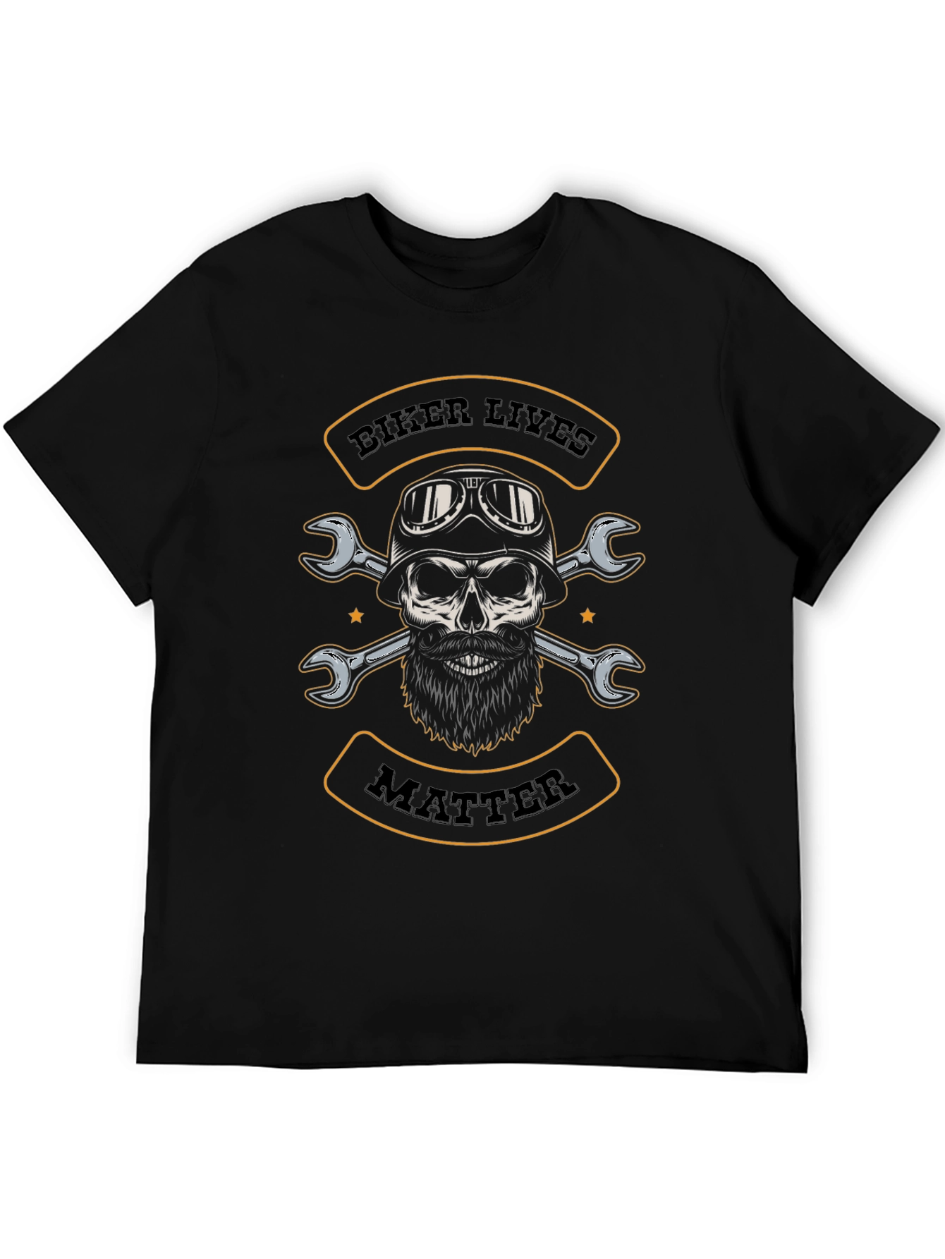 Biker Lives Matter Skull T-Shirt - Mechanic Style Tee