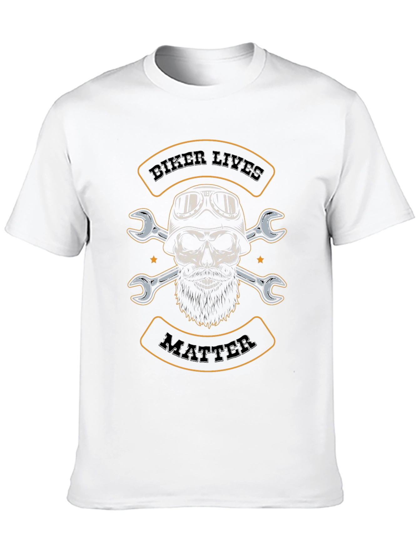 Biker Lives Matter Skull T-Shirt - Mechanic Style Tee