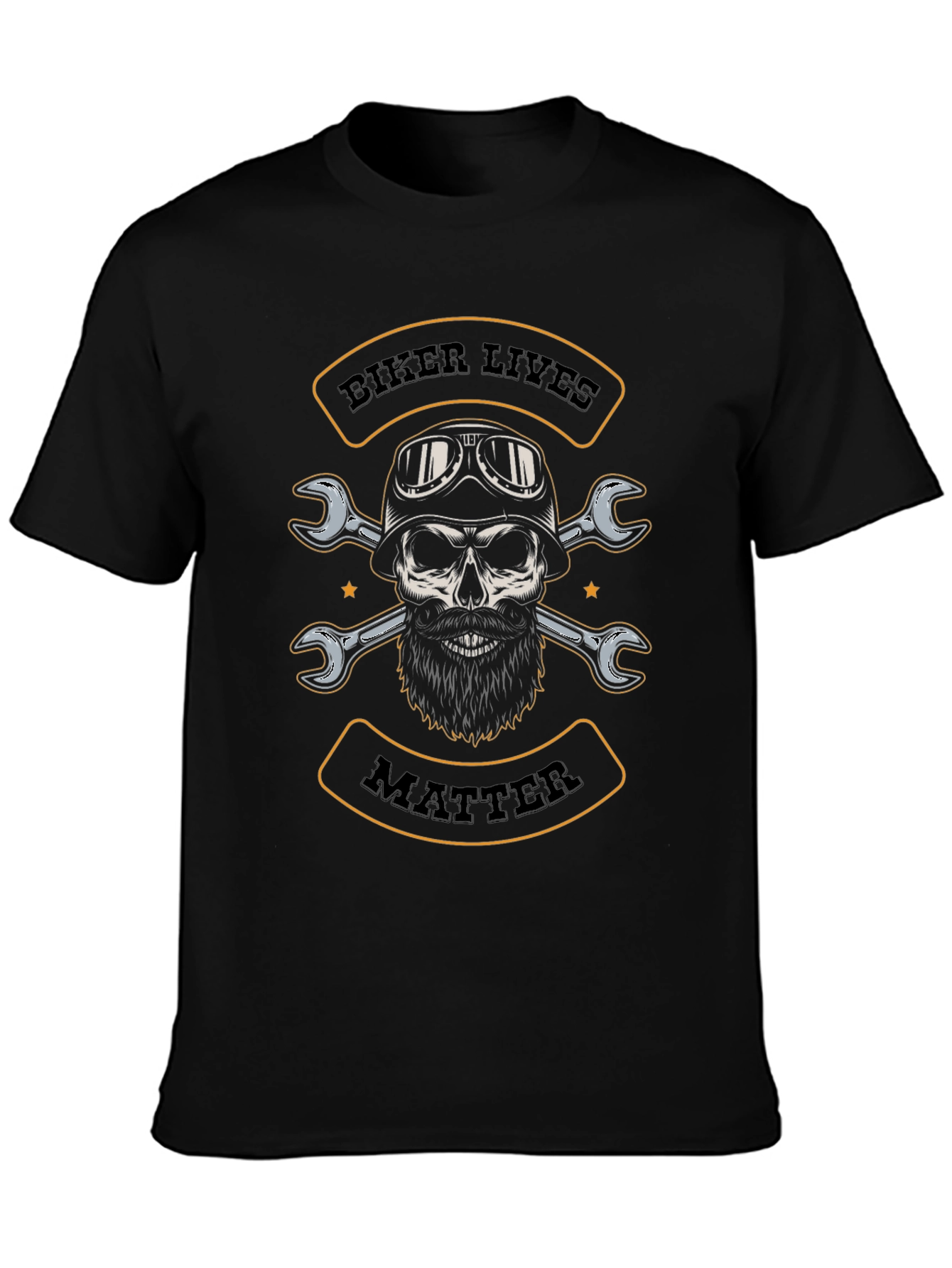 Biker Lives Matter Skull T-Shirt - Mechanic Style Tee