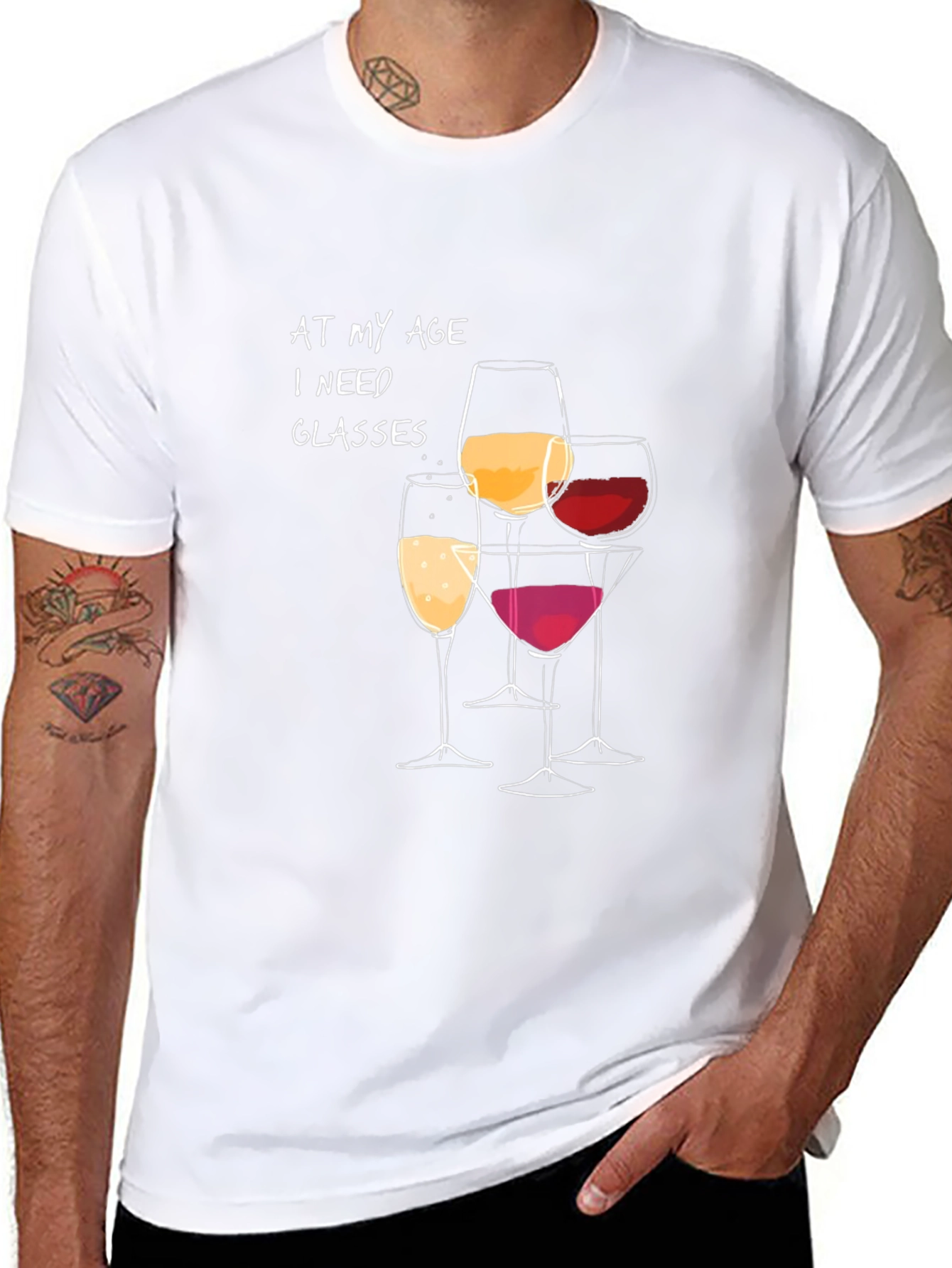Wine Glasses Humor Graphic Tee