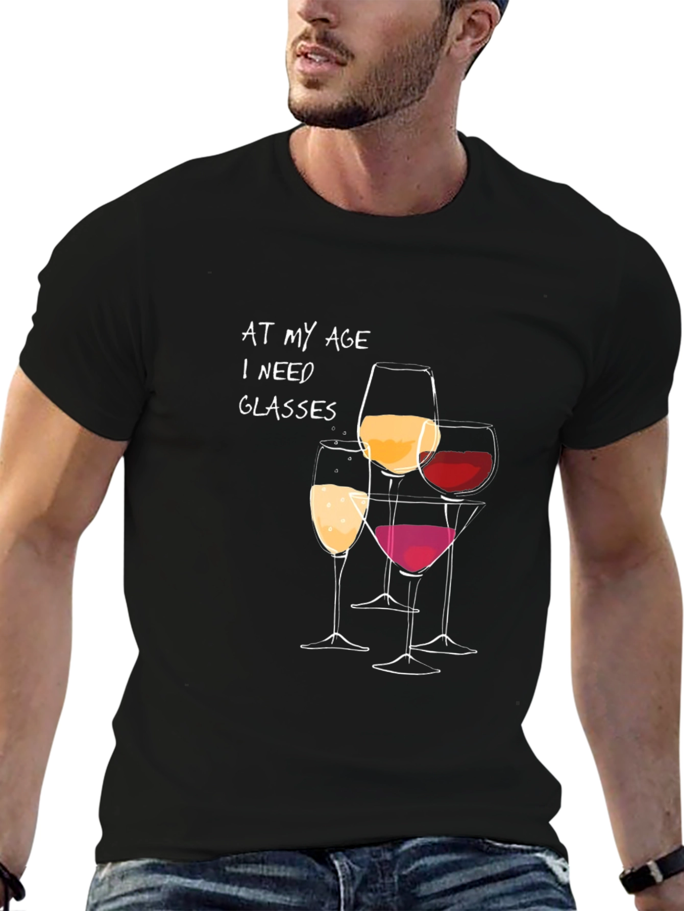 Wine Glasses Humor Graphic Tee