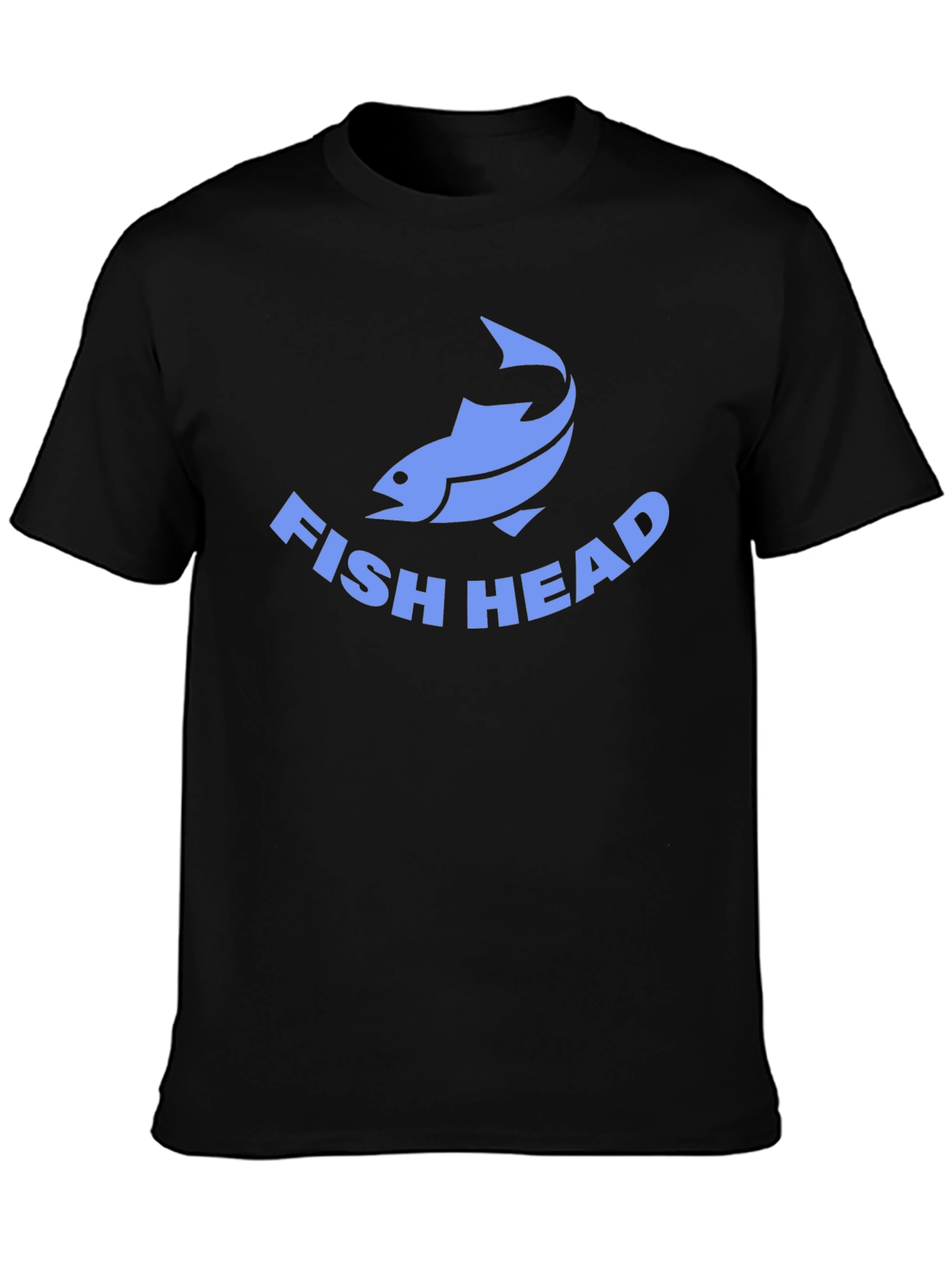 Fish Head Graphic Tee - Black Cotton T-Shirt