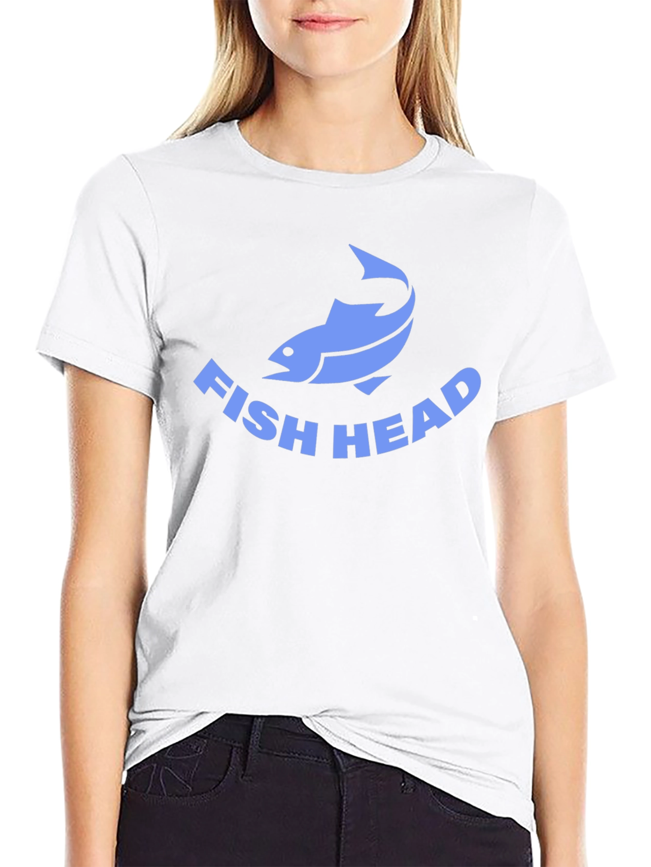 Fish Head Graphic Tee - Black Cotton T-Shirt