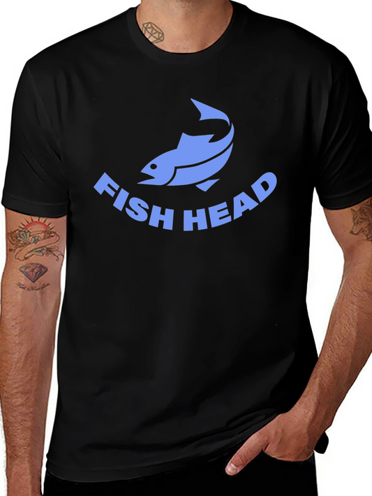 Fish Head Graphic Tee - Black Cotton T-Shirt
