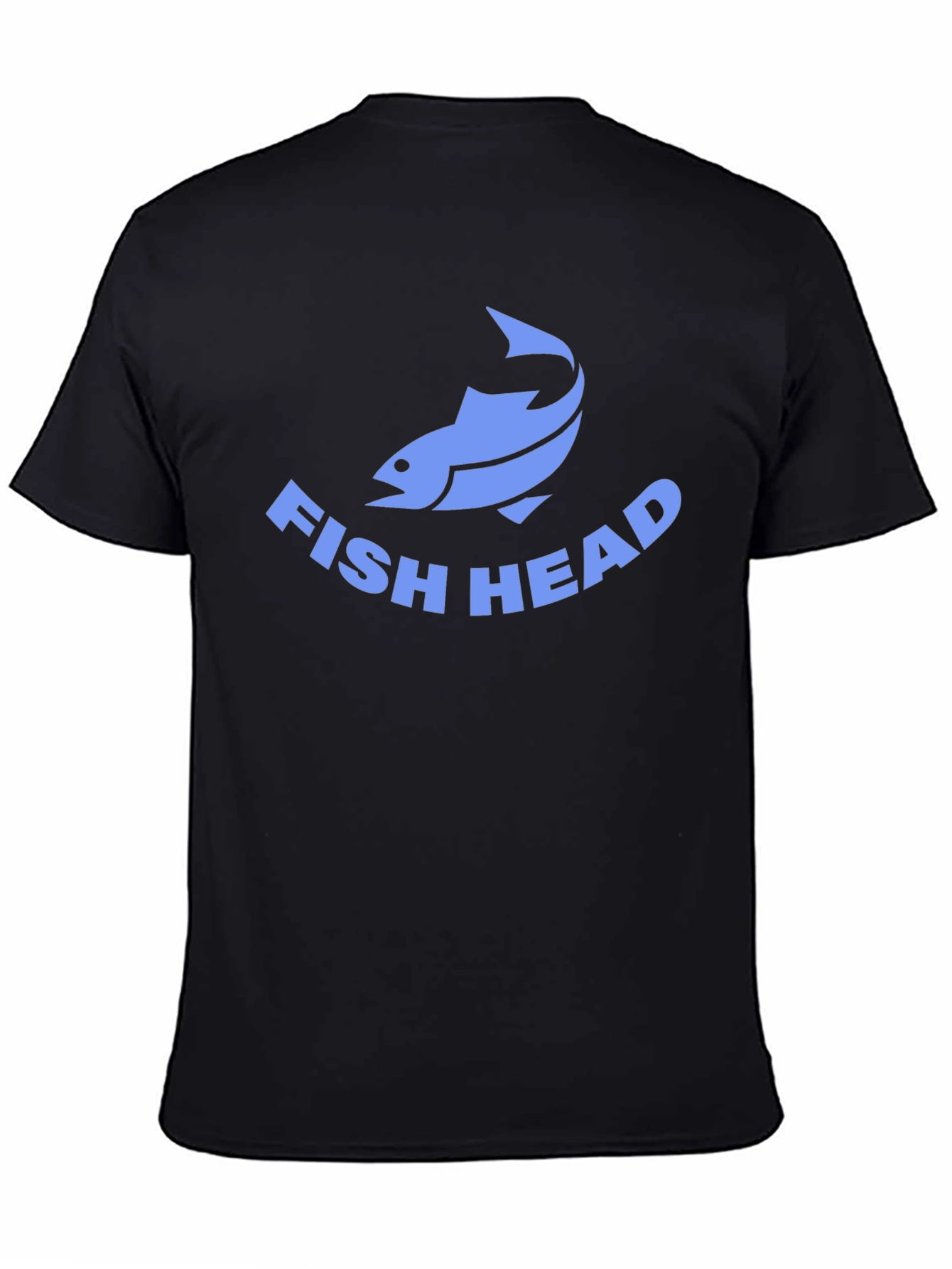 Fish Head Graphic Tee - Black Cotton T-Shirt