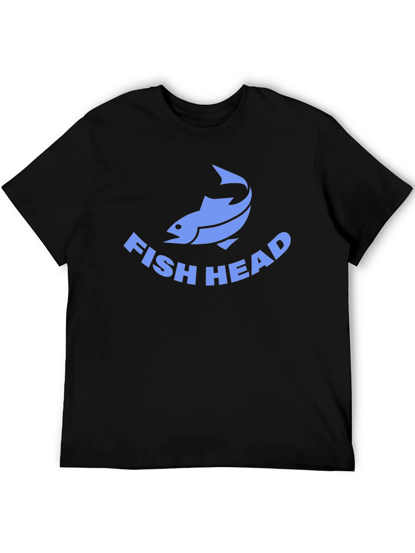 Fish Head Graphic Tee - Black Cotton T-Shirt