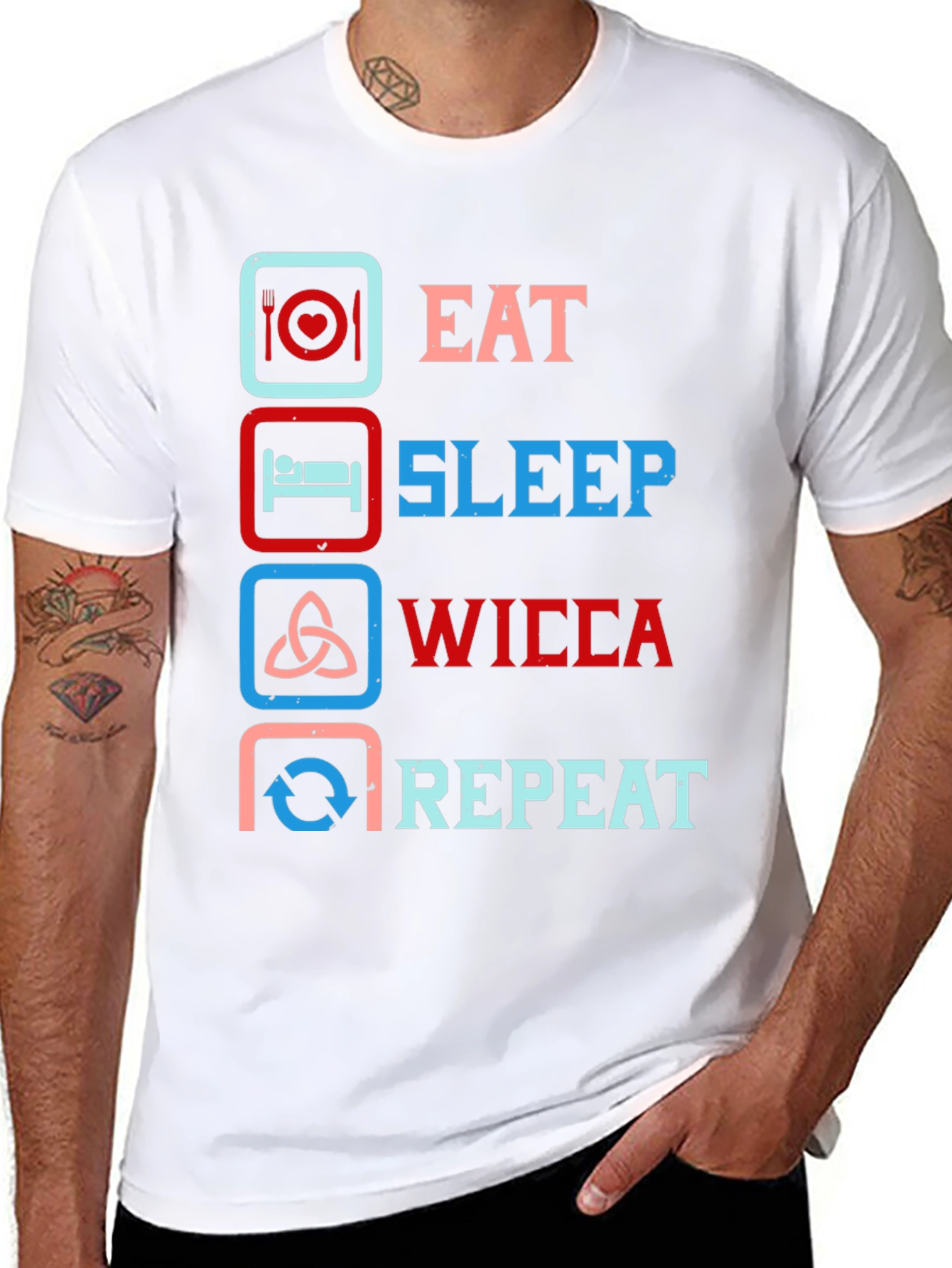 Eat Sleep Wicca Repeat Graphic Tee