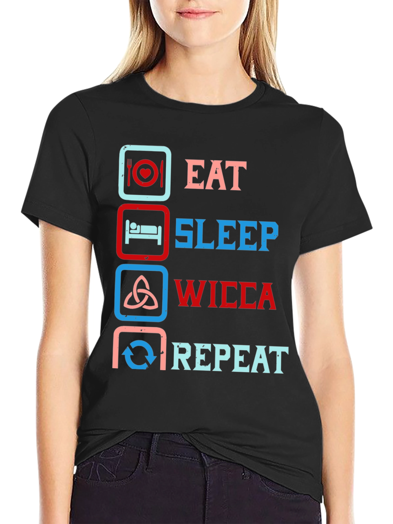 Eat Sleep Wicca Repeat Graphic Tee